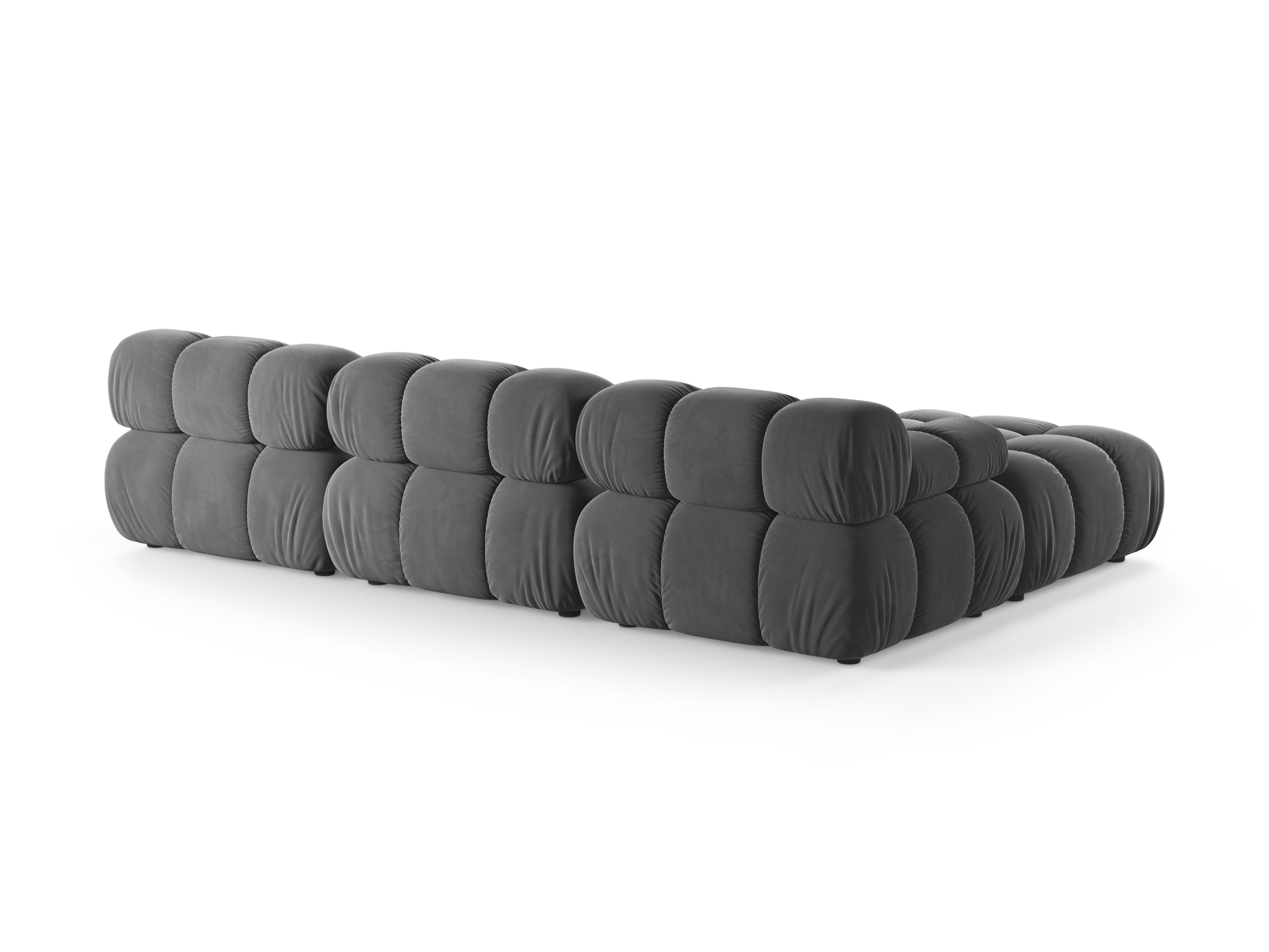 Universal corner sofa BELLIS in gray velvet