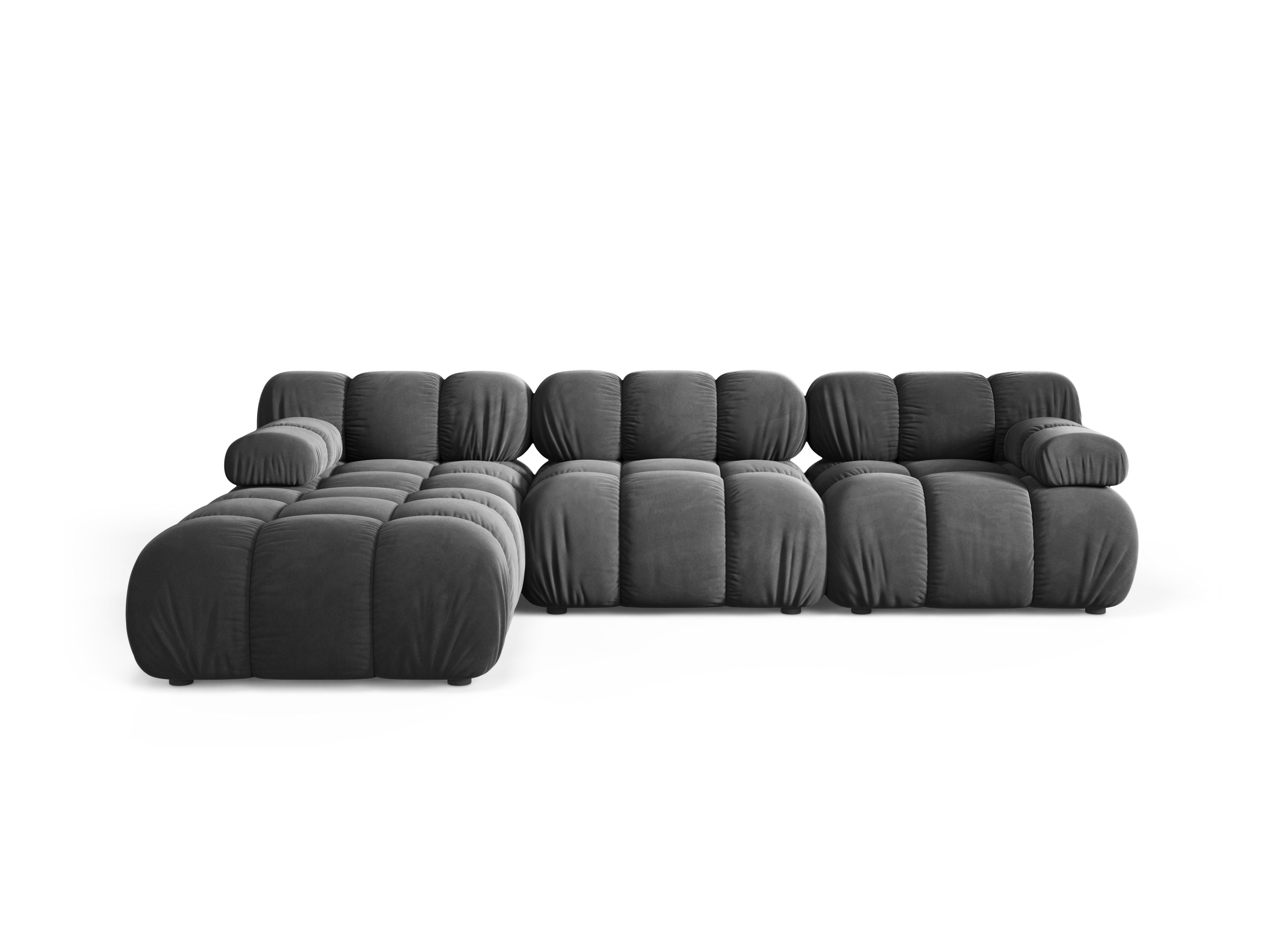Universal corner sofa BELLIS in dark gray velvet