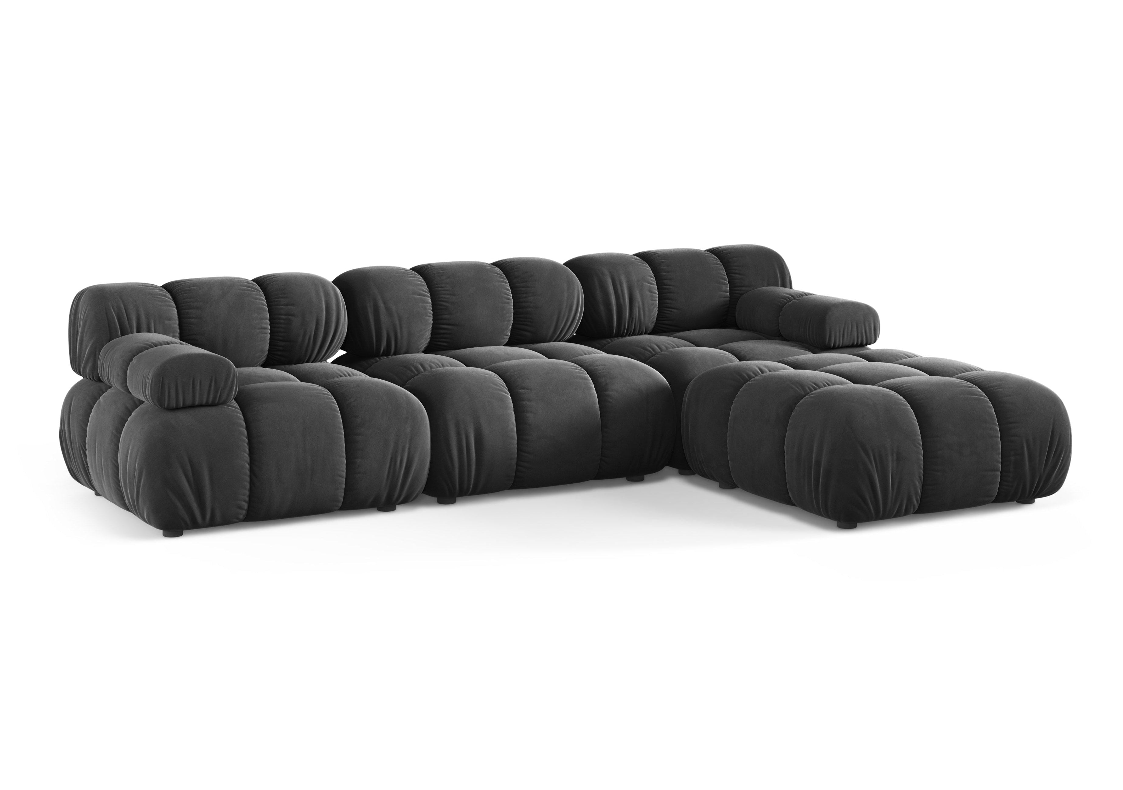 Universal corner sofa BELLIS in dark gray velvet