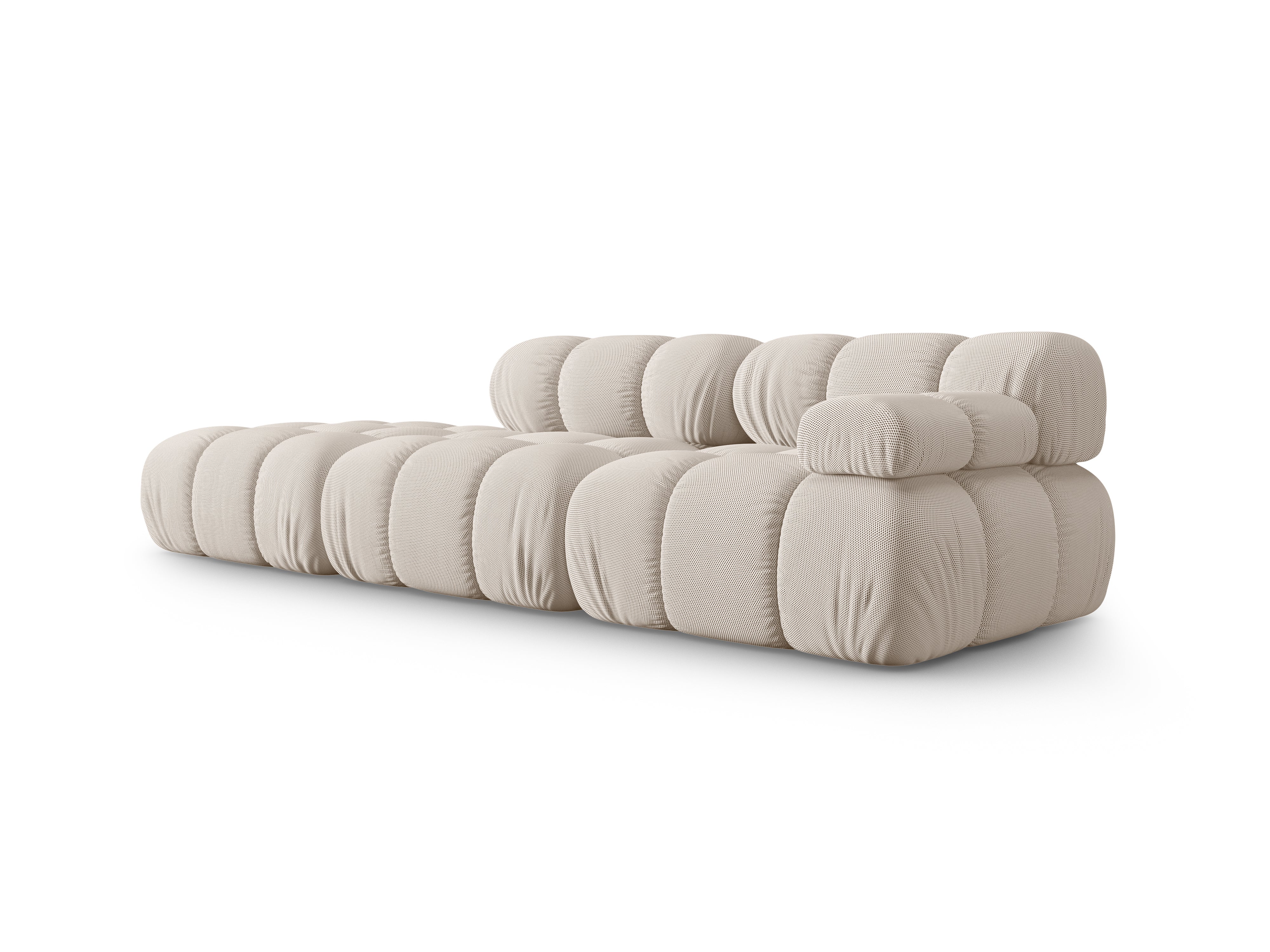 Open left-sided modular sofa BELLIS in beige 3D fabric
