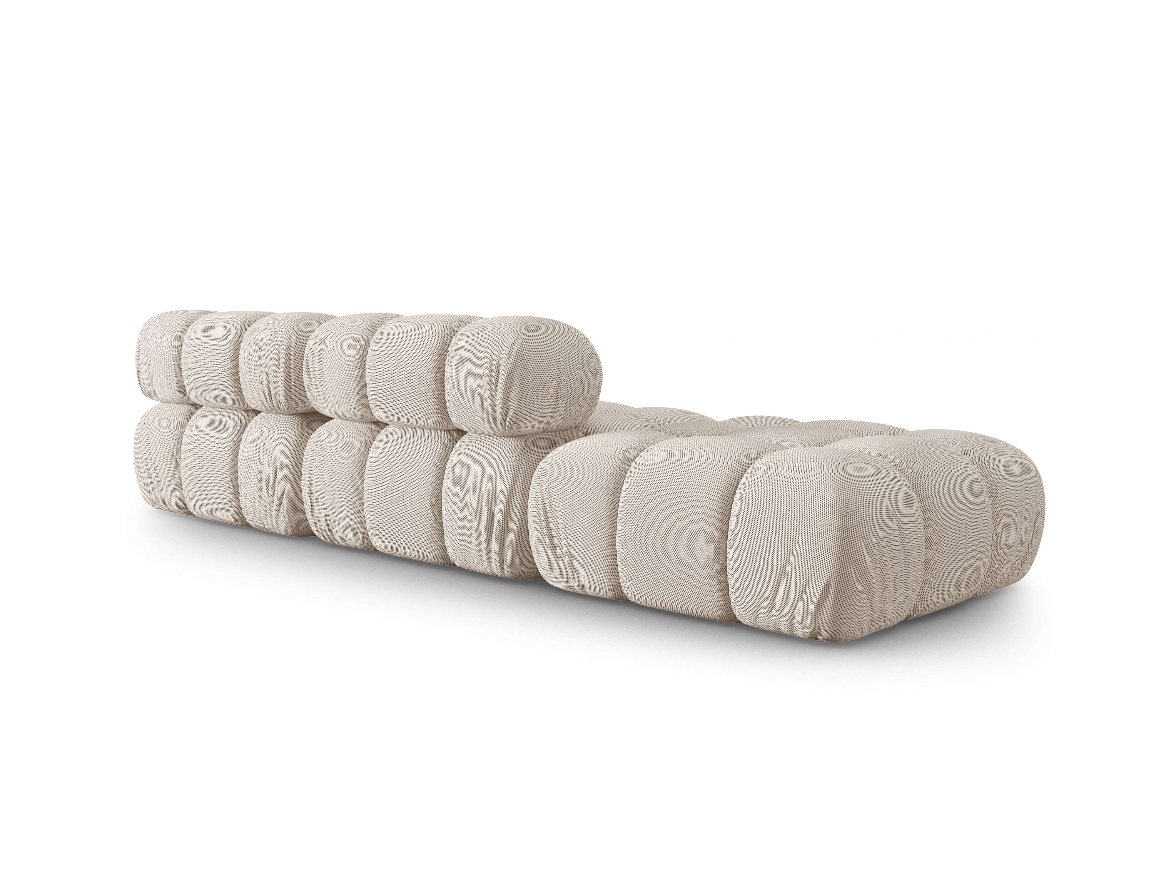 Open left-sided modular sofa BELLIS in beige 3D fabric