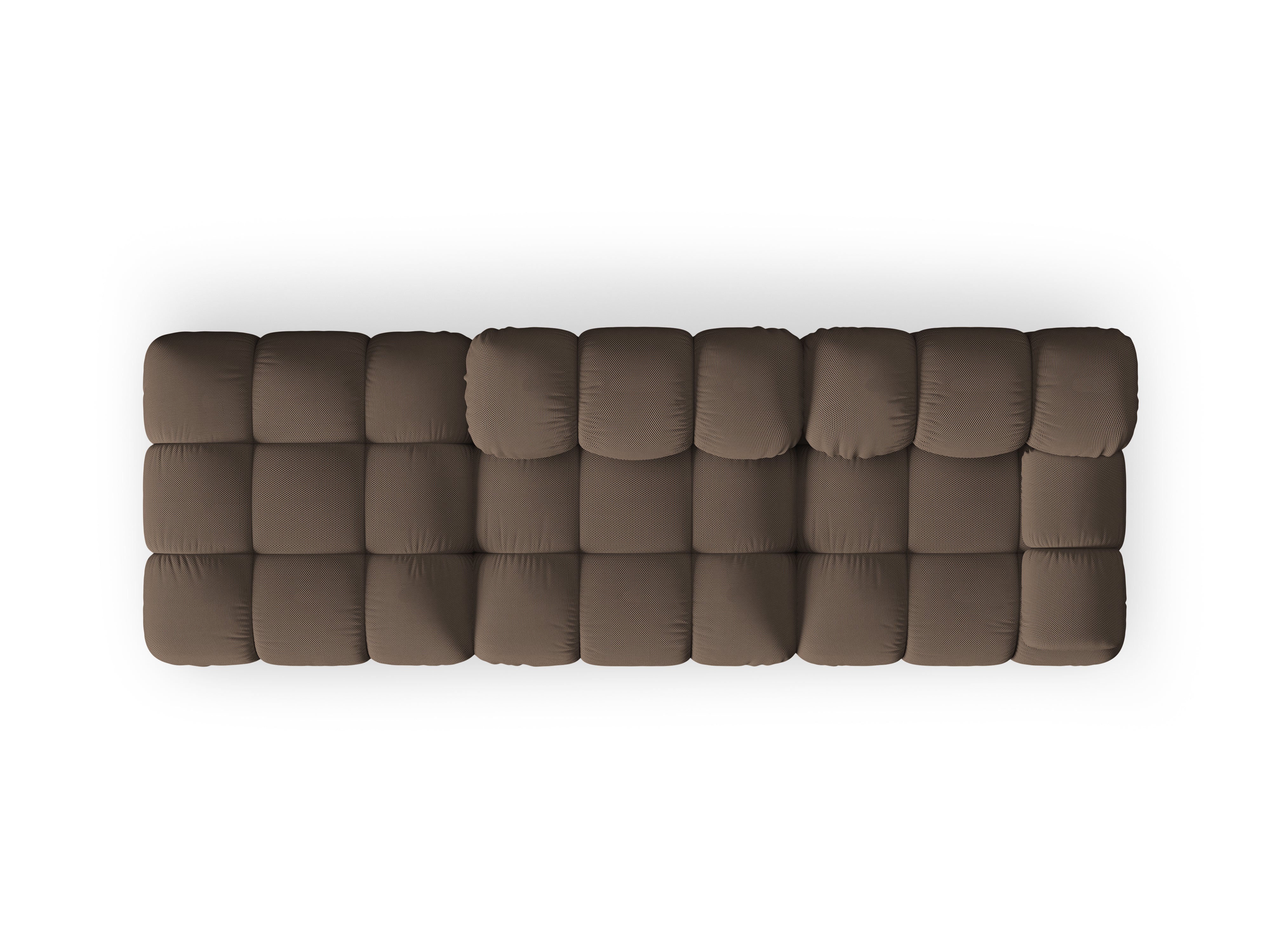 Open left-sided modular sofa BELLIS in brown 3D fabric