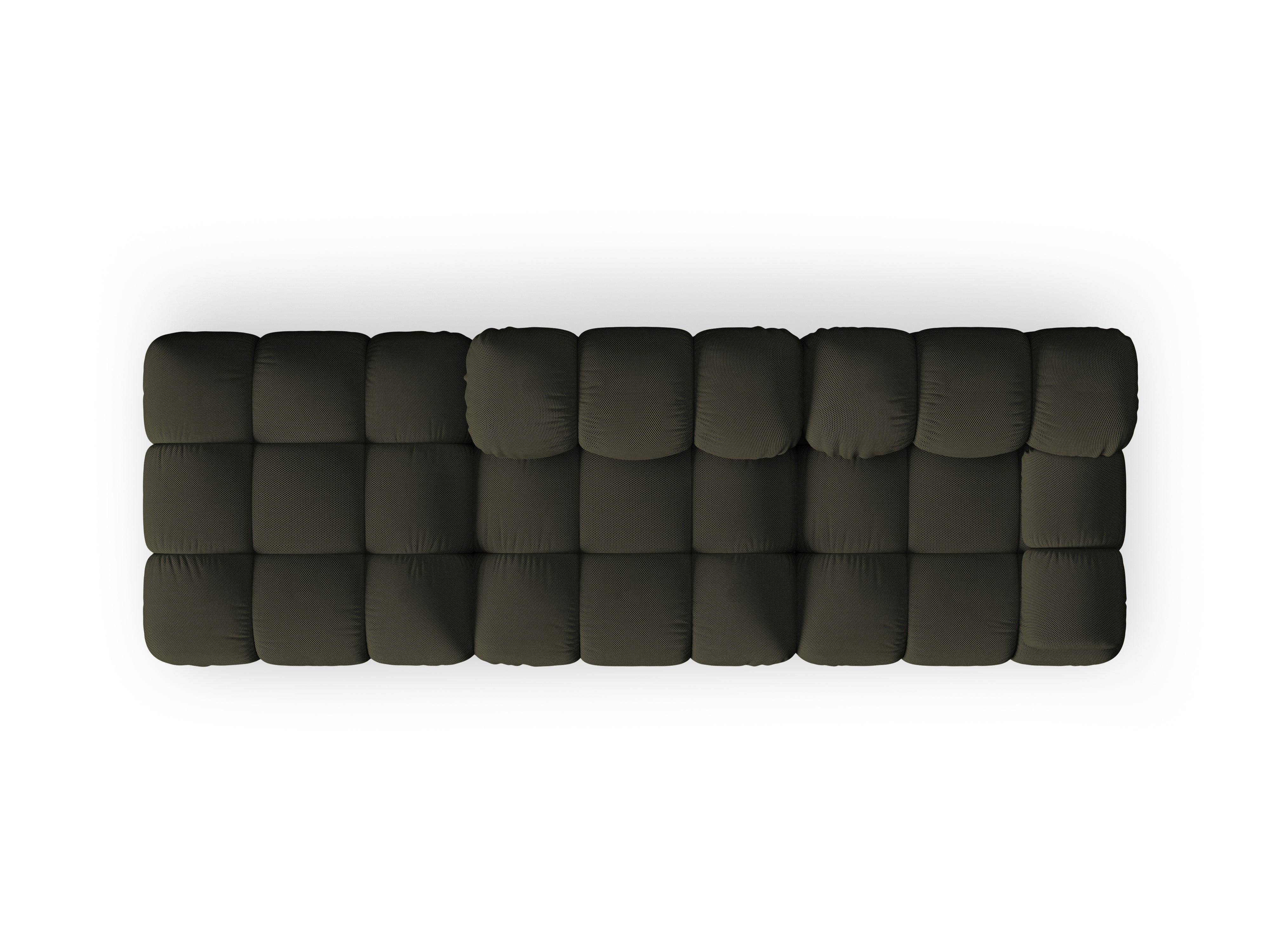 Open left-sided modular sofa BELLIS in dark green 3D fabric