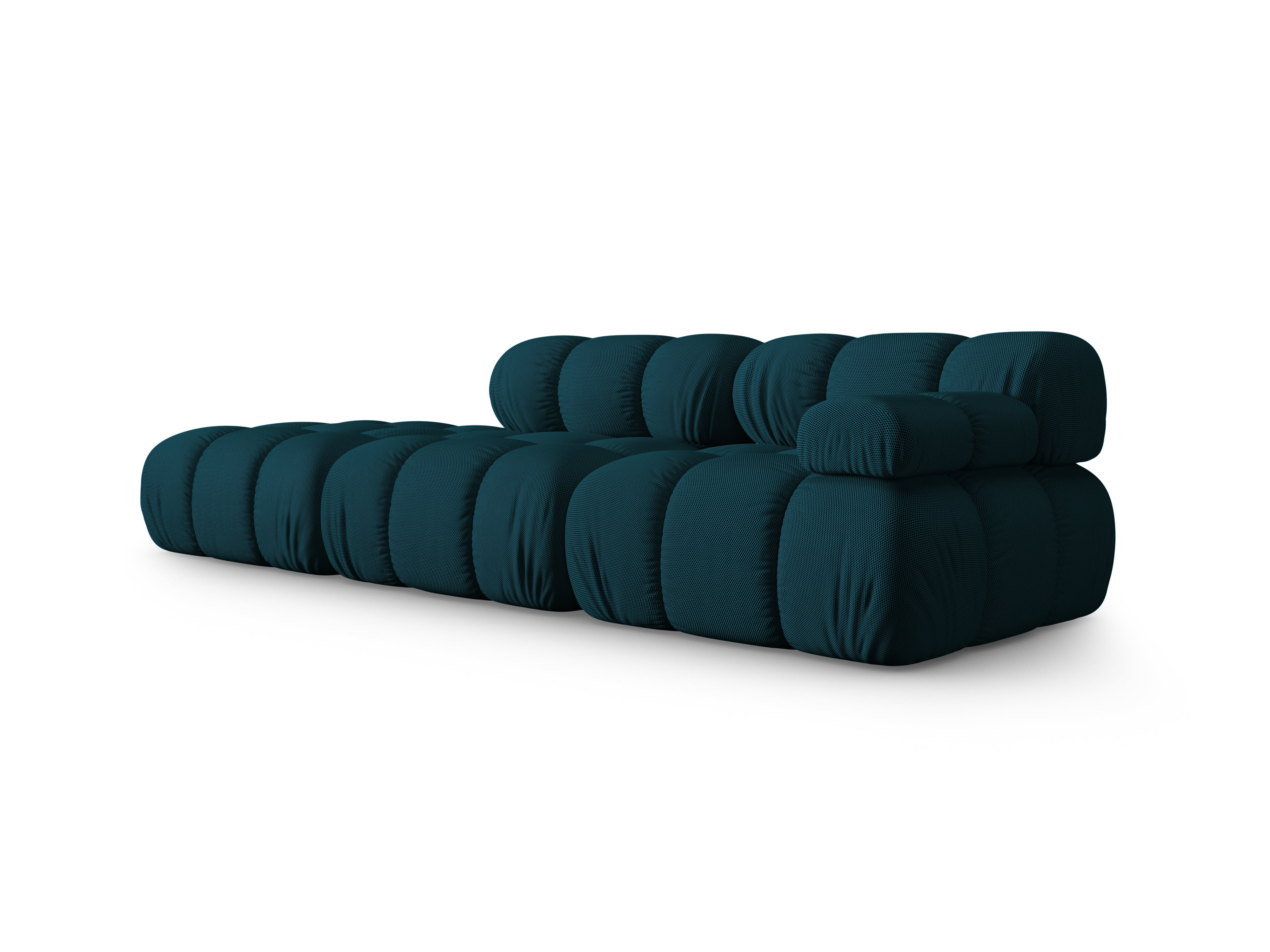 Open left-sided modular sofa BELLIS in sea-colored 3D fabric