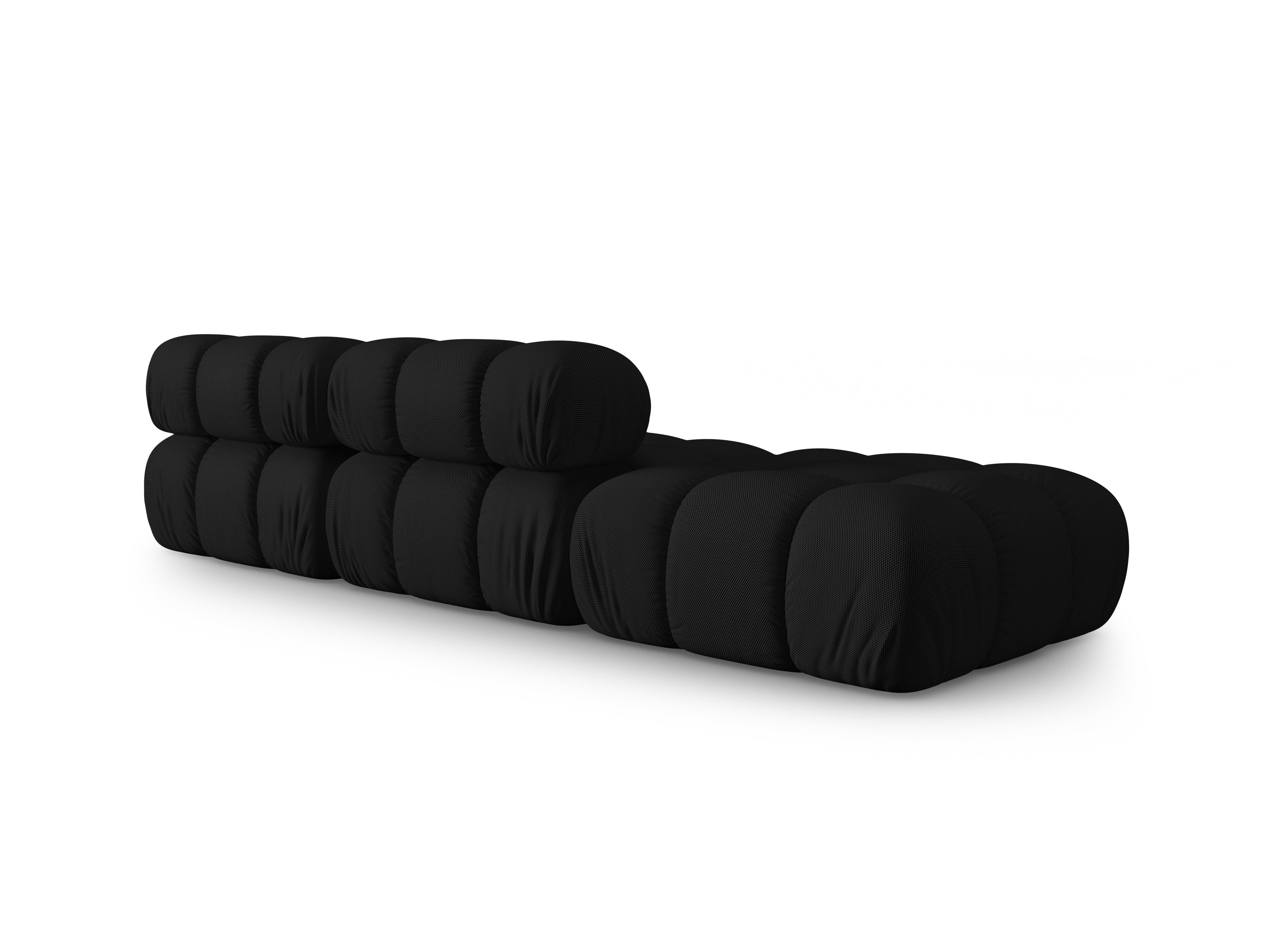 Open left-sided modular sofa BELLIS in black 3D fabric