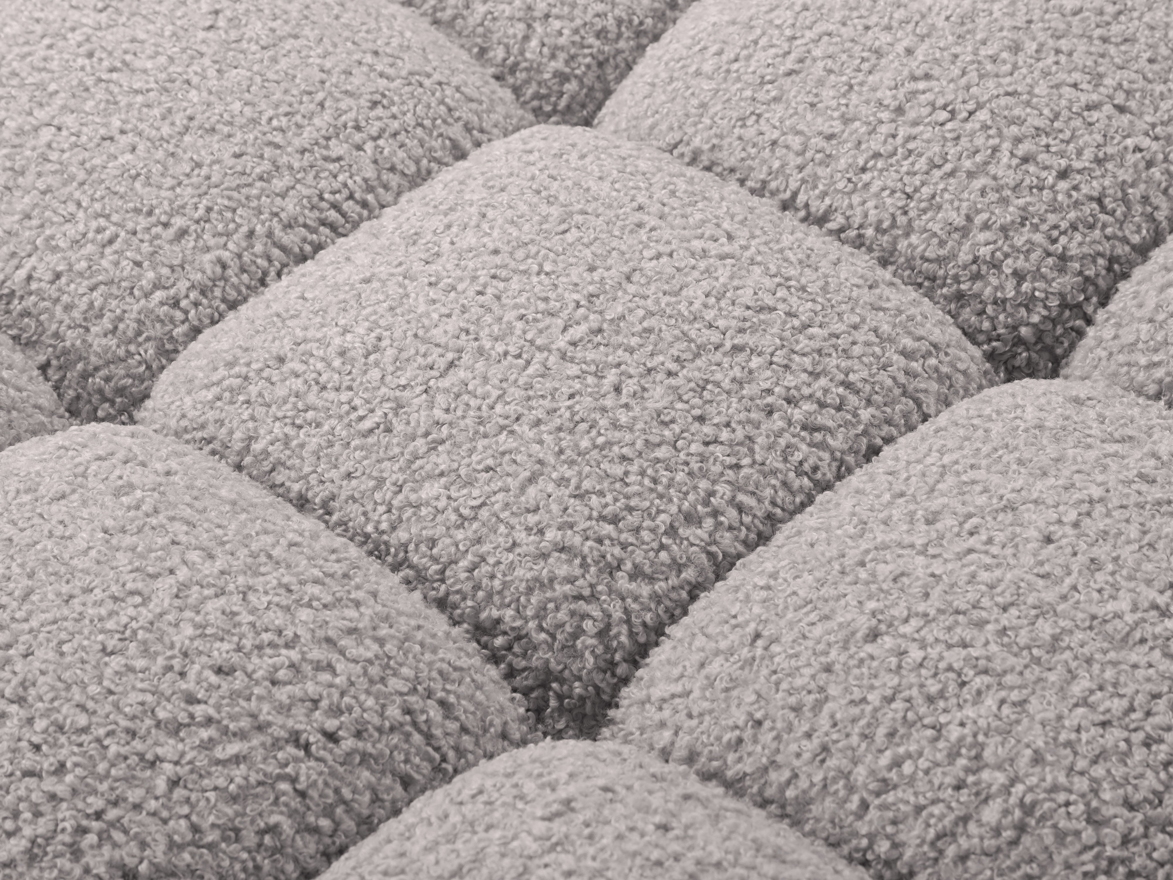 Left-facing open modular sofa BELLIS in gray boucle