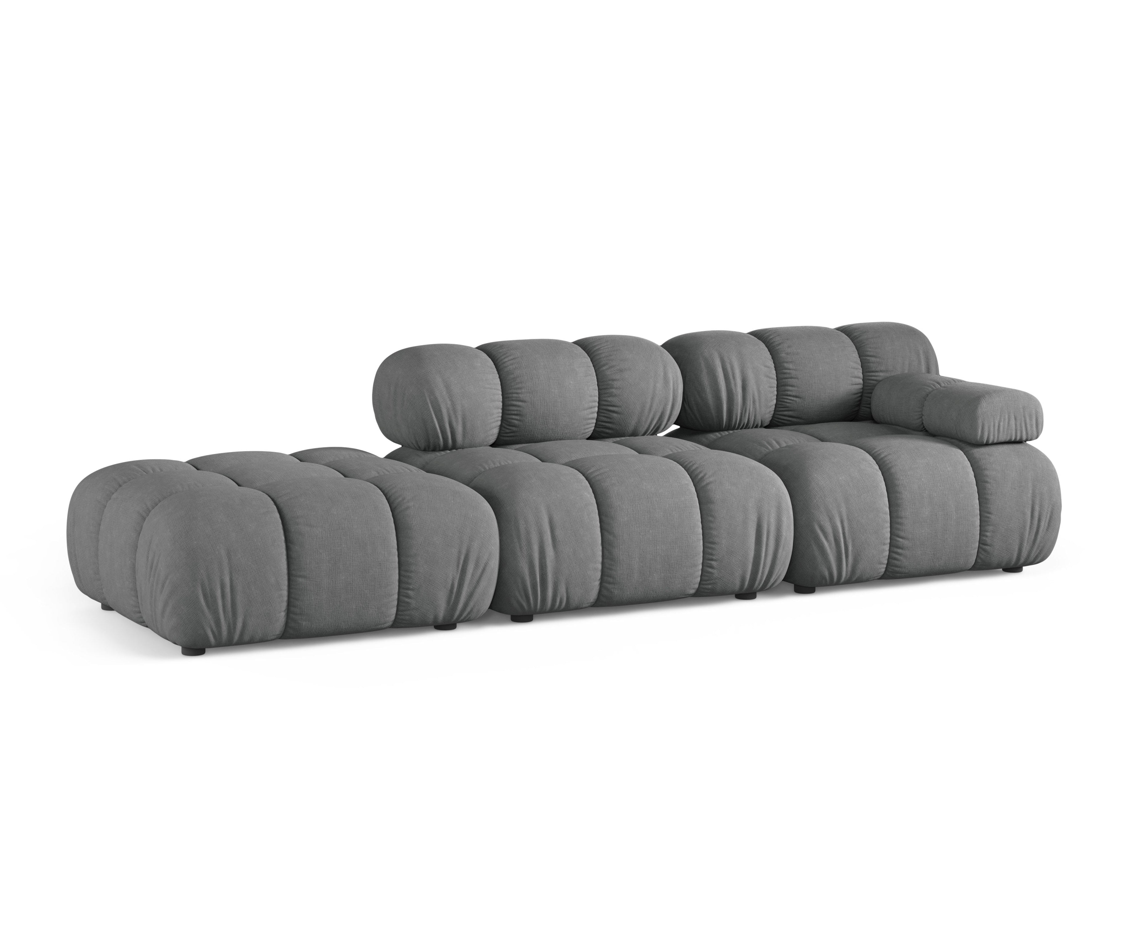 Left-facing open modular sofa BELLIS gray