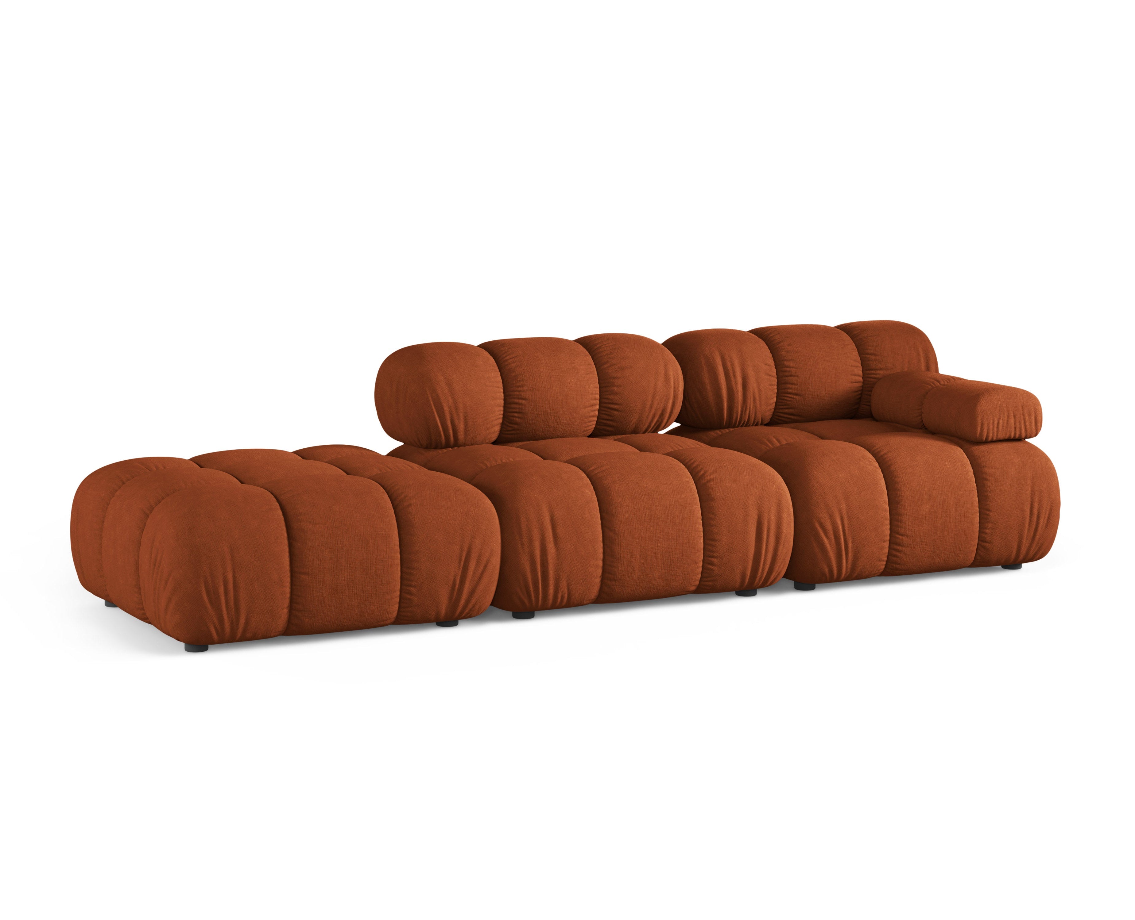 Open left-sided modular sofa BELLIS in brick red