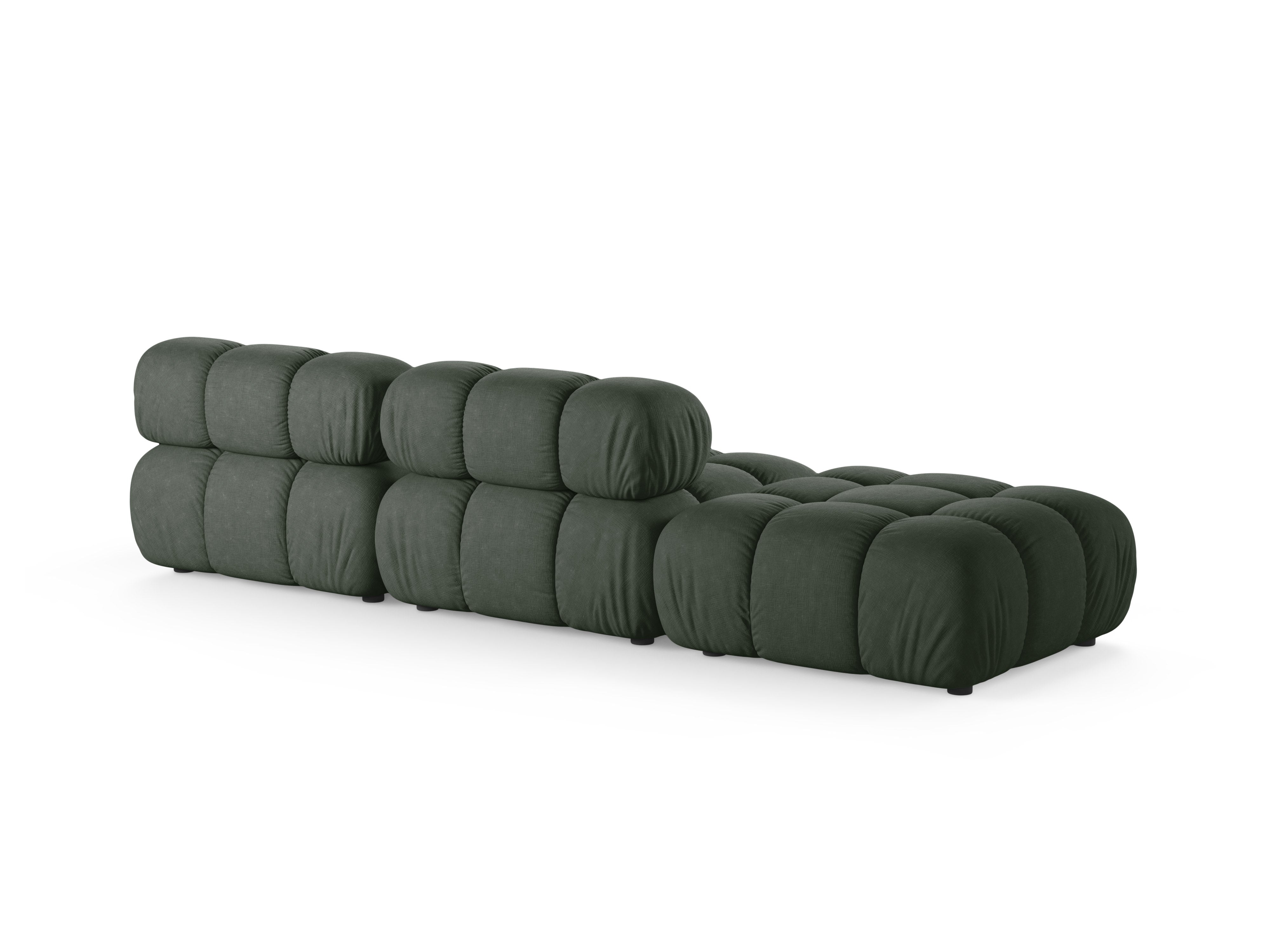 Open left-sided modular sofa BELLIS in dark green