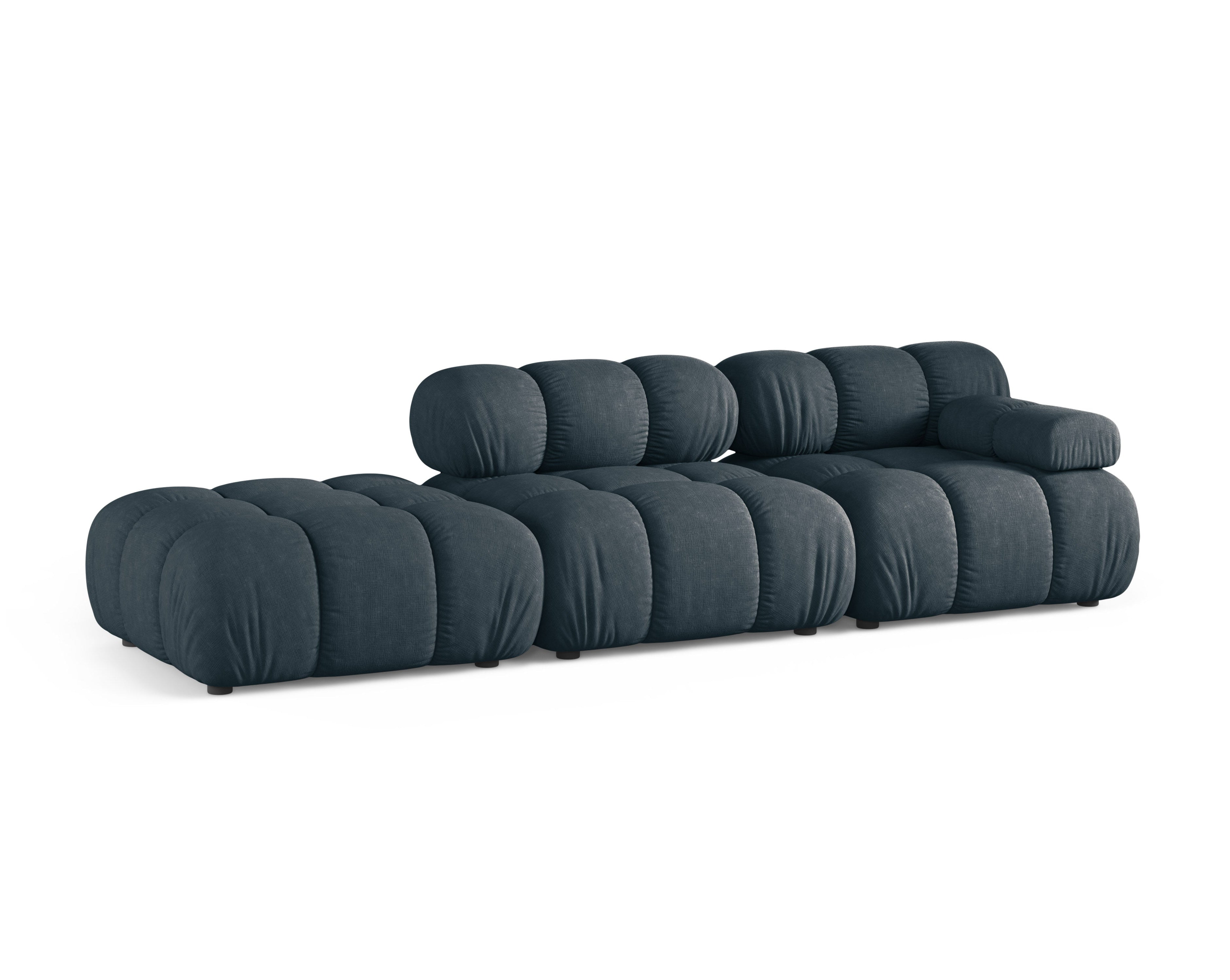 Open left-sided modular sofa BELLIS in petrol blue