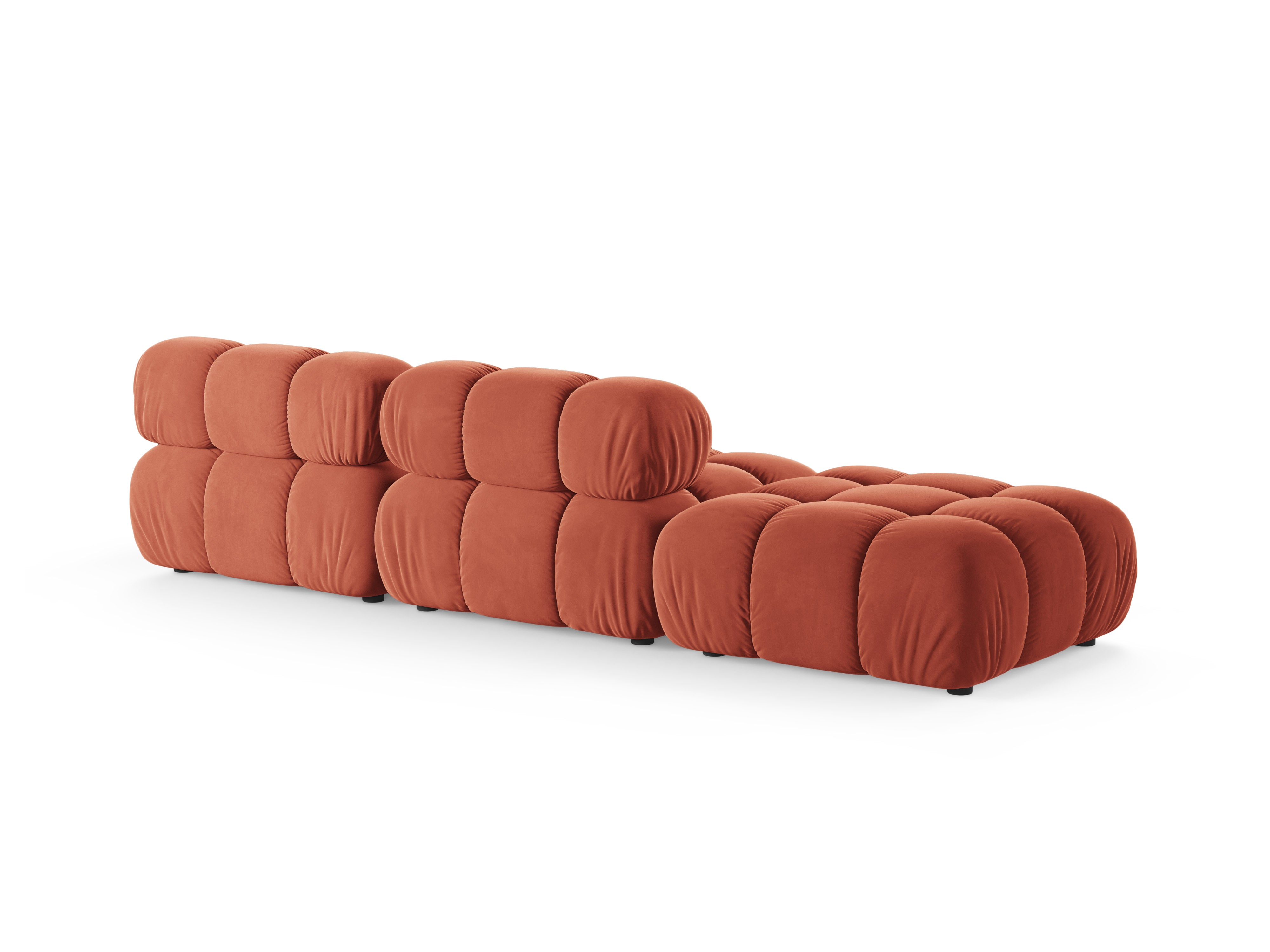 Open left-sided modular sofa BELLIS in coral velvet