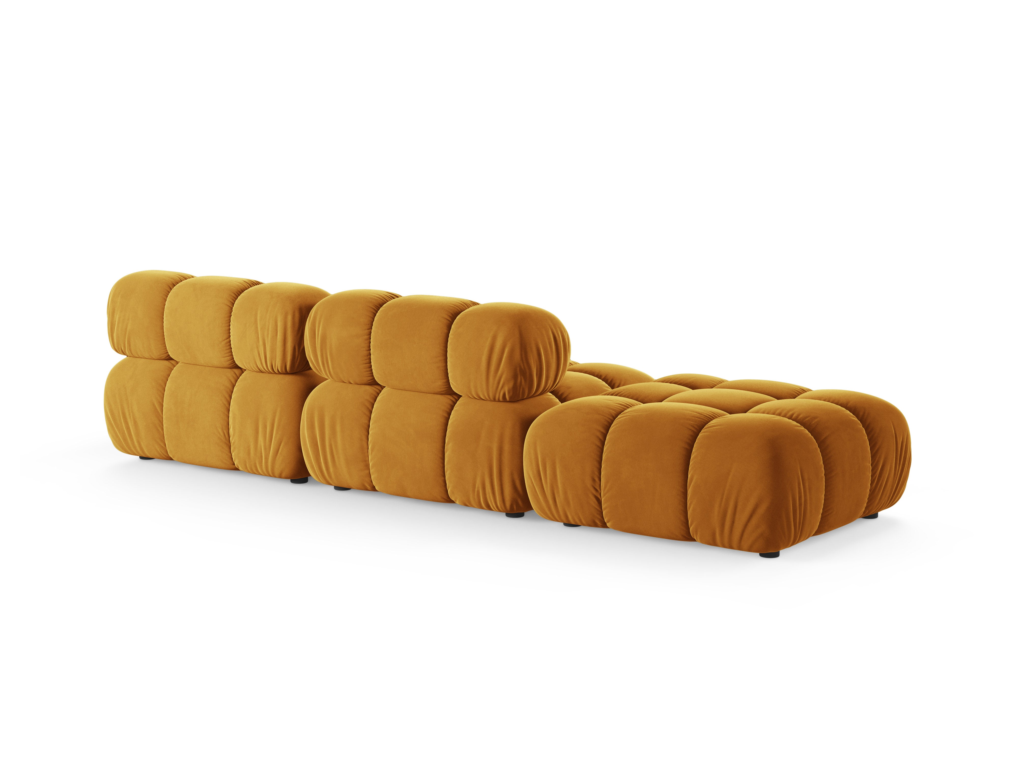 Open left-sided modular sofa BELLIS in mustard velvet