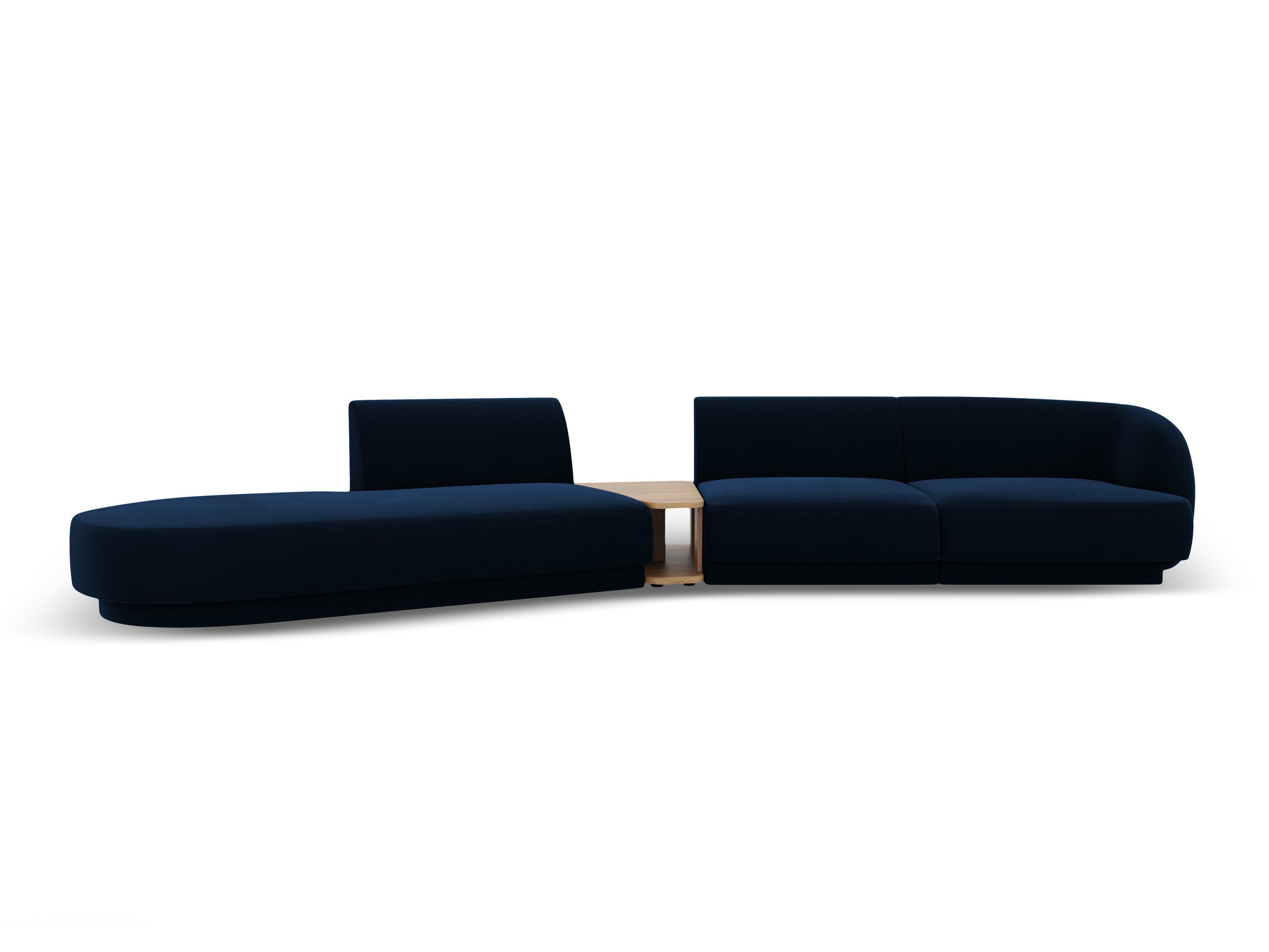 Modulares Sofa links mit Tisch, 4-sitzig, samt MILEY in königsblau
