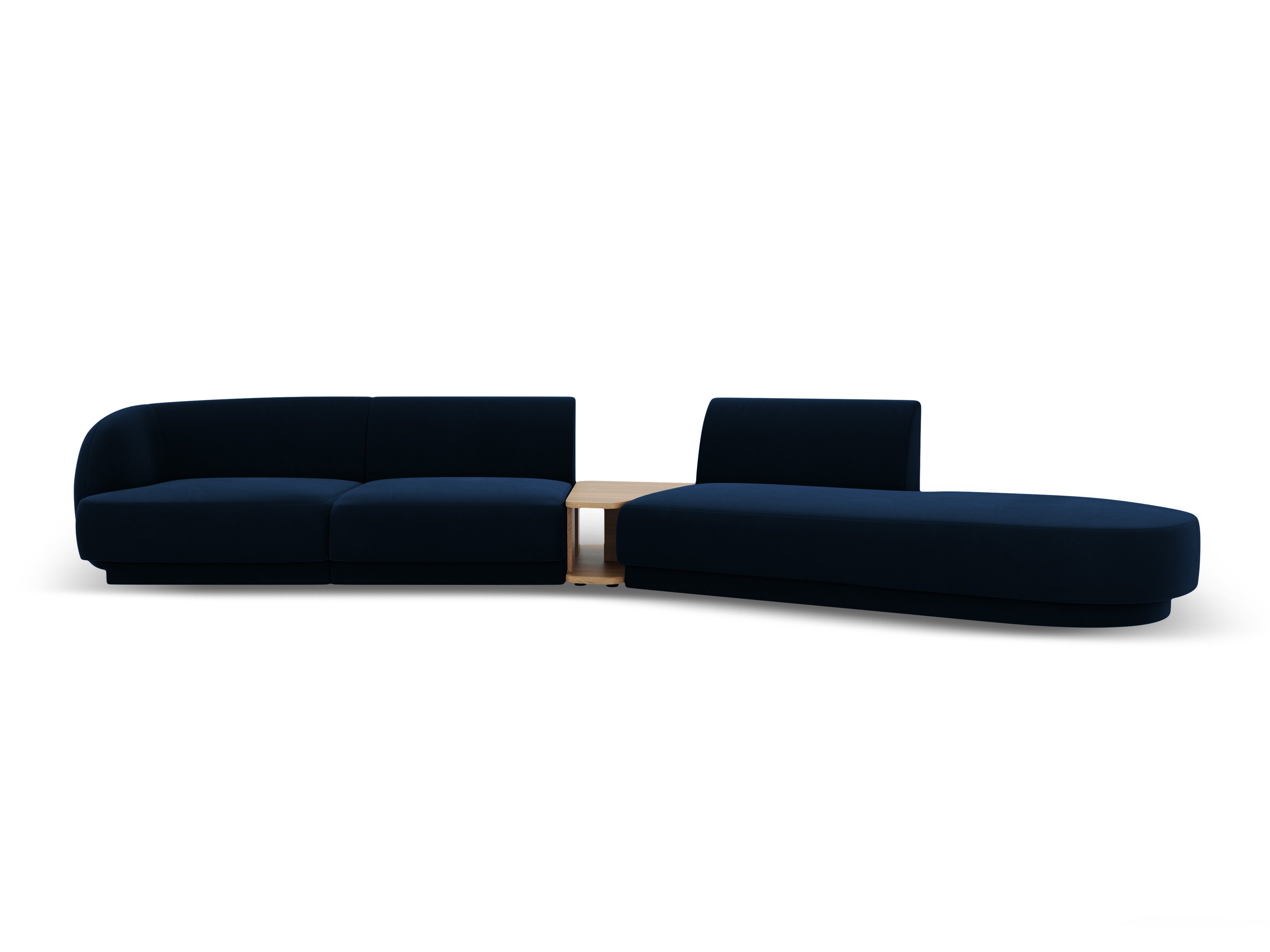 Modulares Sofa mit Tisch, 4-Sitzer, samtig, MILEY, königsblau