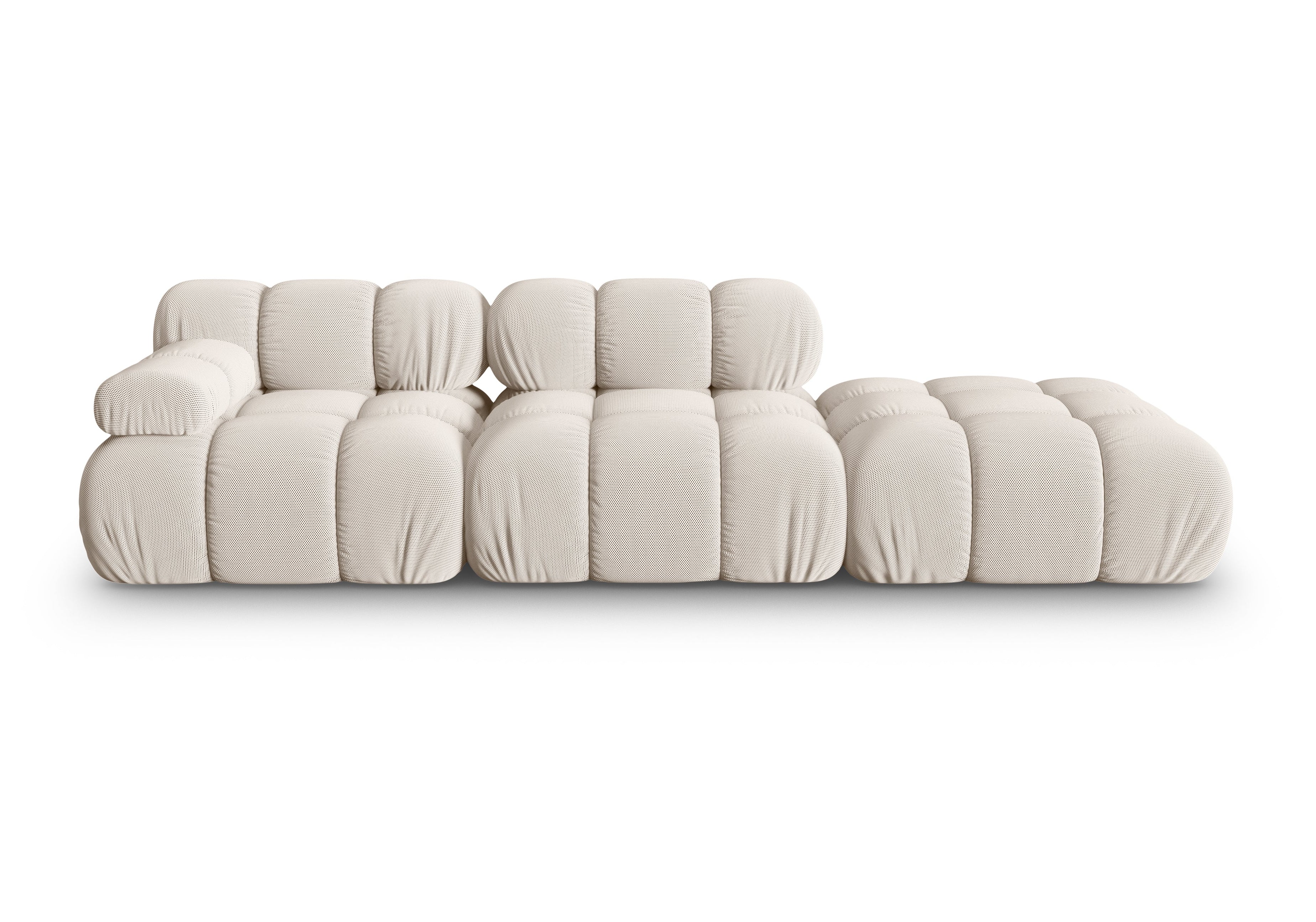 Sofa modułowa otwarta prawostronna BELLIS beżowa tkanina 3D