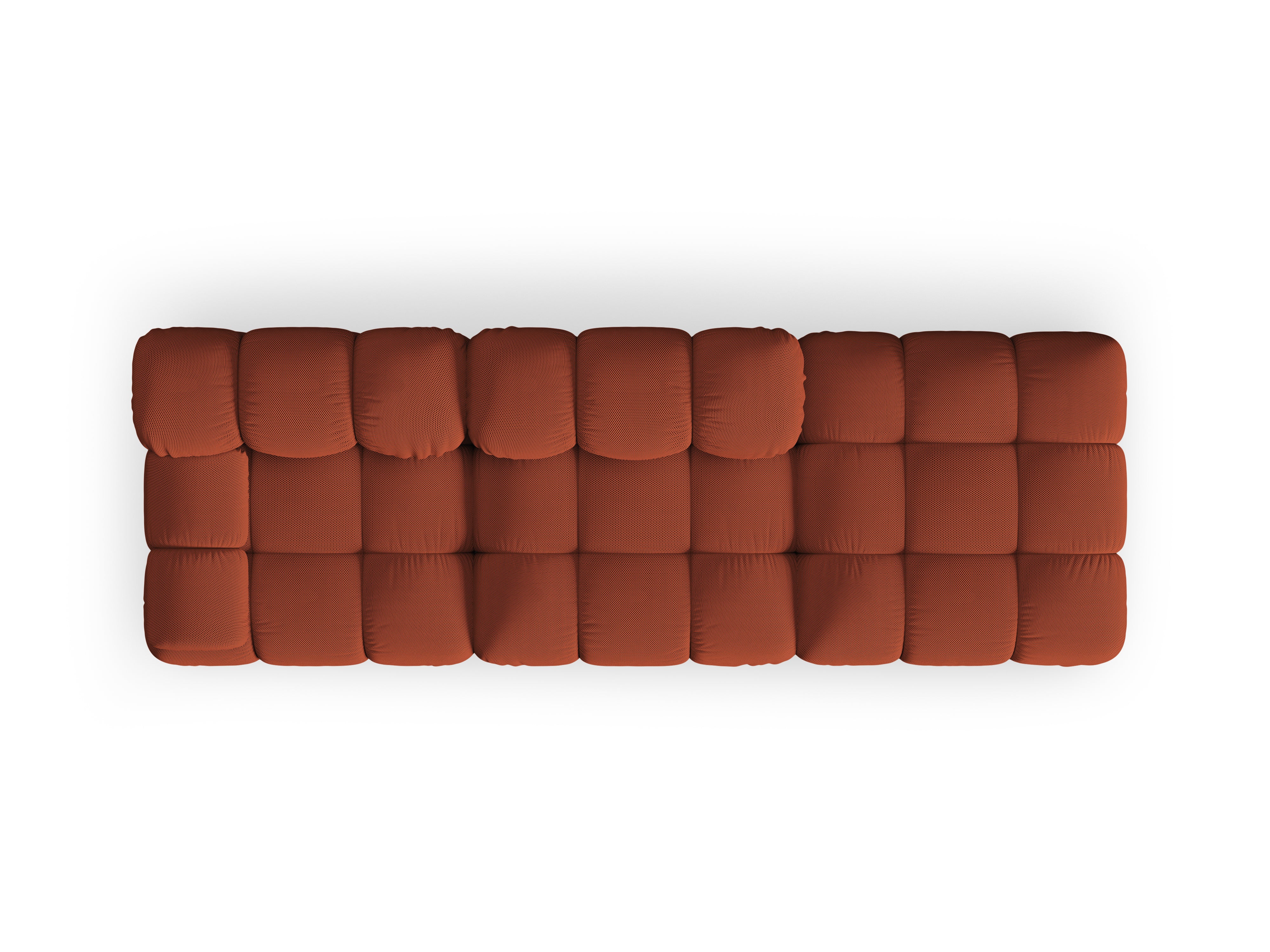 Sofa modułowa otwarta prawostronna BELLIS ceglana tkanina 3D