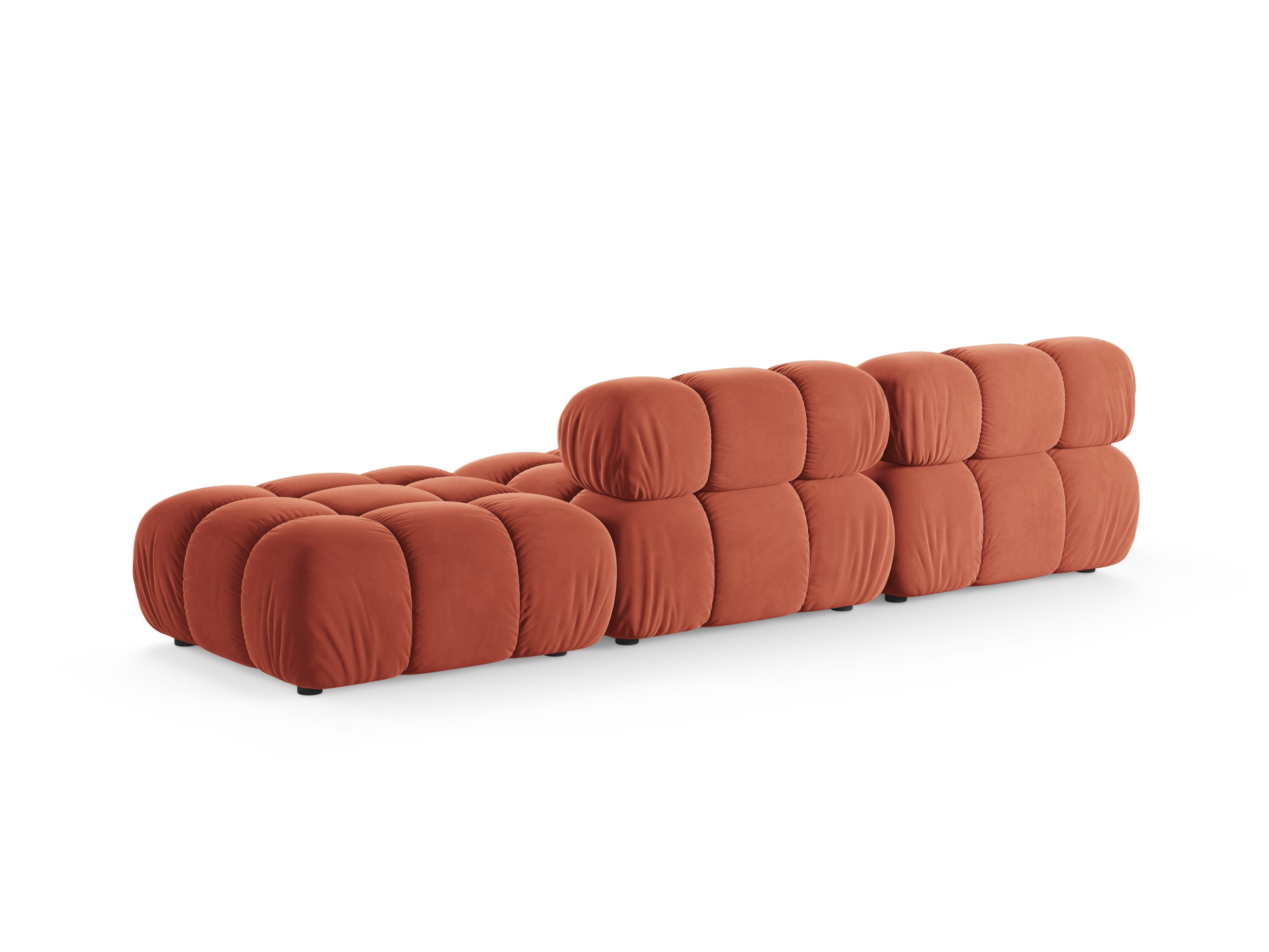 Sofa modułowa otwarta prawostronna BELLIS koralowy welur