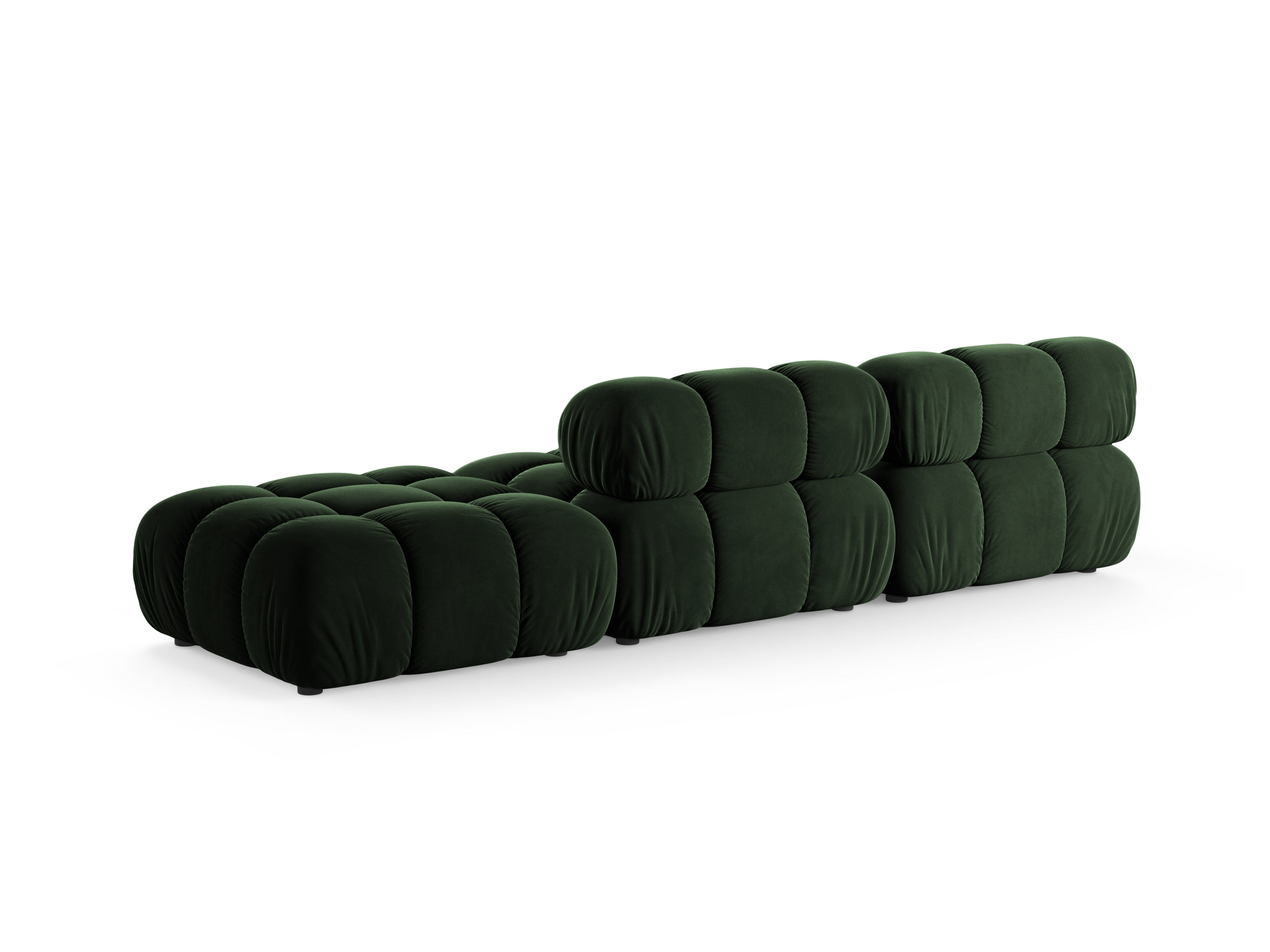 Sofa modułowa otwarta prawostronna BELLIS butelkowy zielony welur