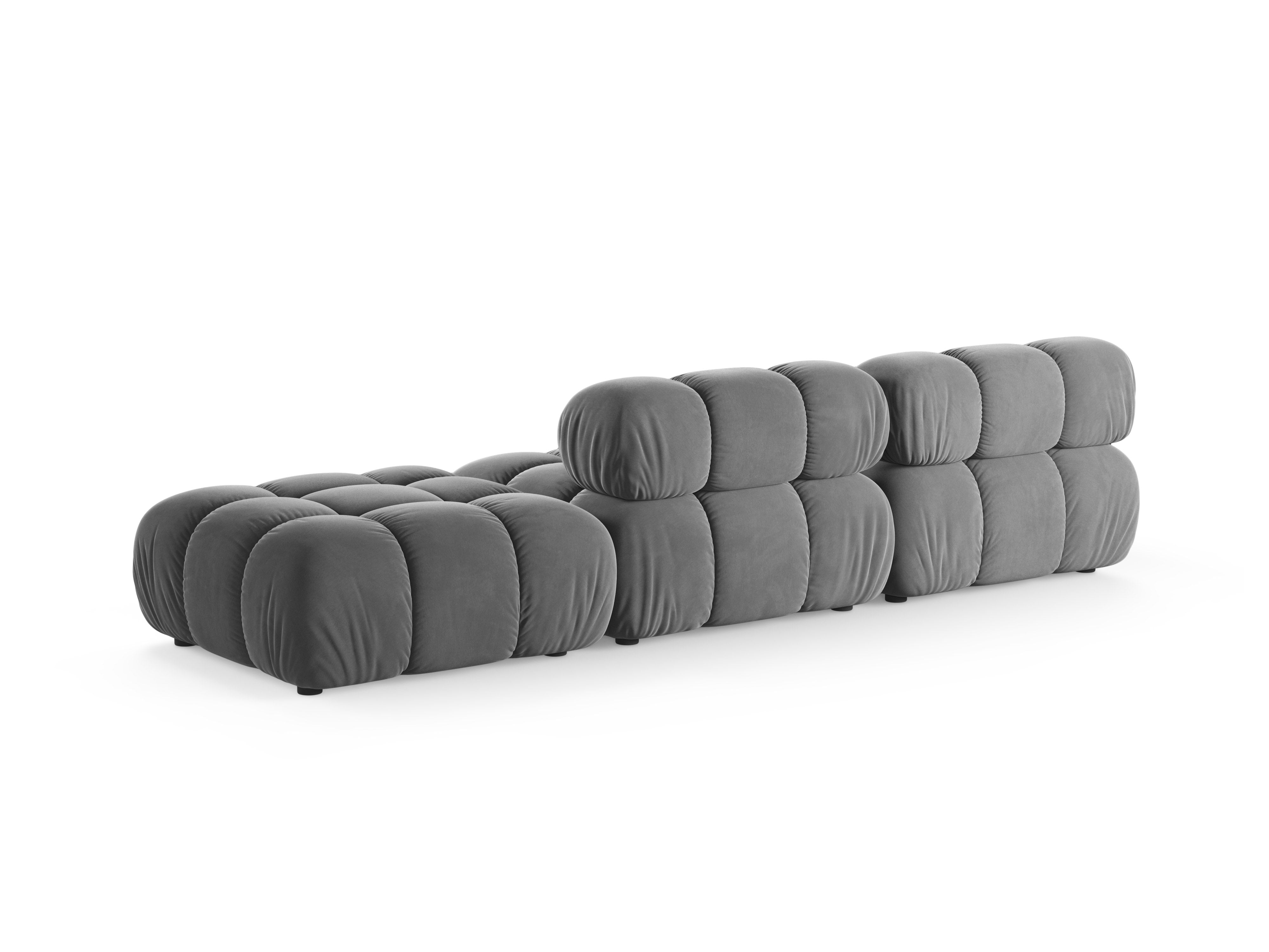Sofa modułowa otwarta prawostronna BELLIS szary welur