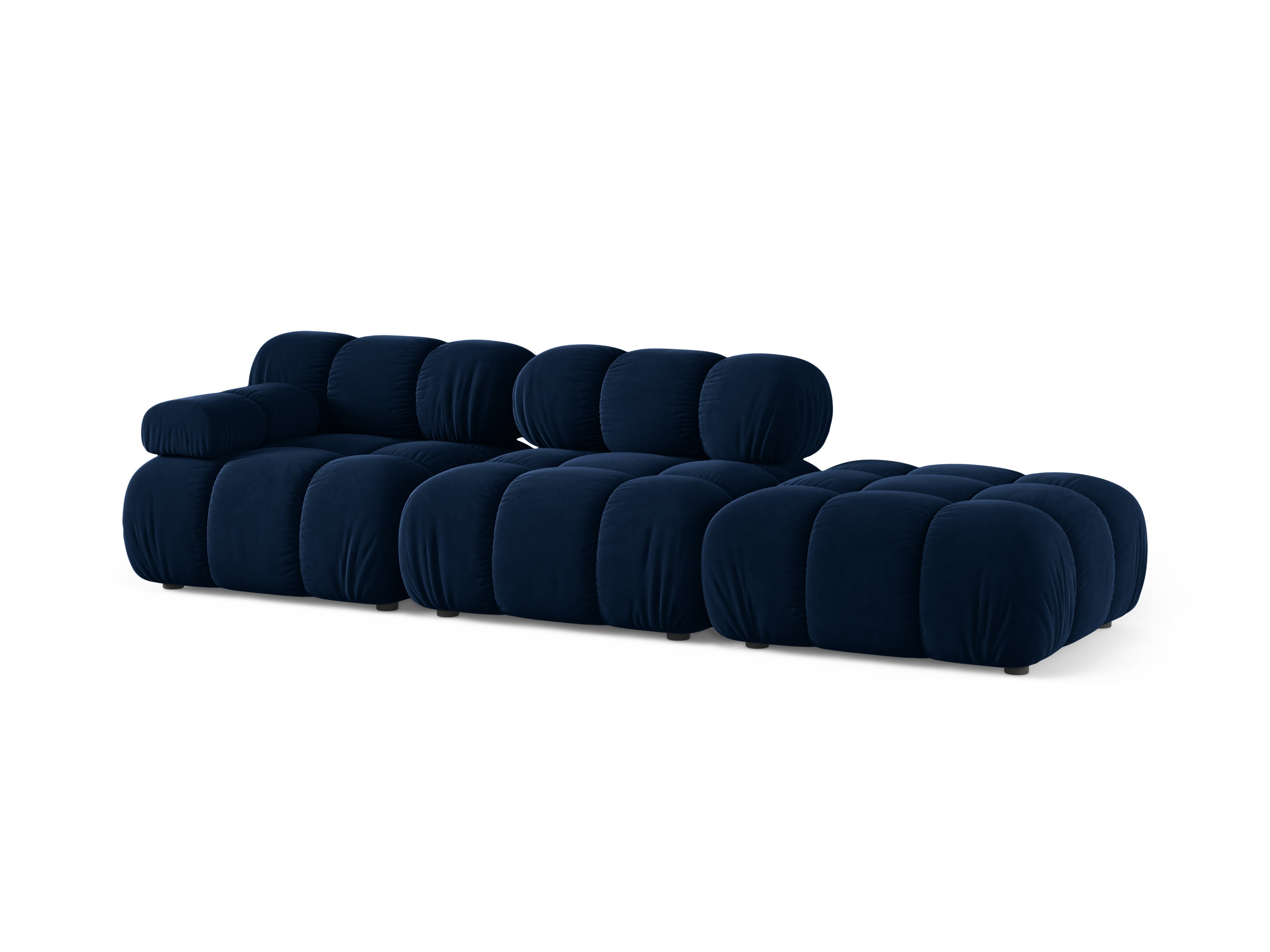Sofa modułowa aksamitna otwarta prawostronna BELLIS granat królewski