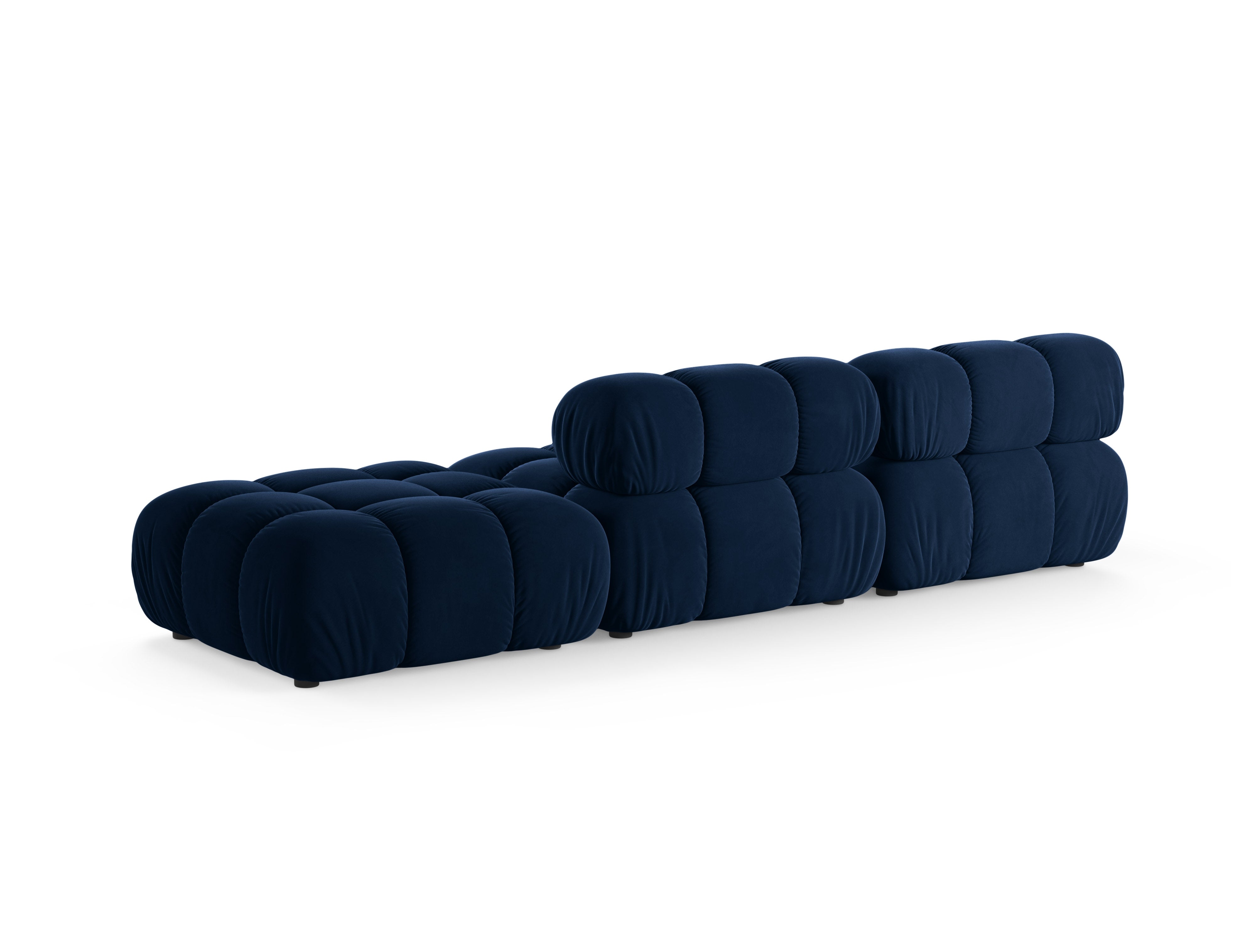 Sofa modułowa aksamitna otwarta prawostronna BELLIS granat królewski