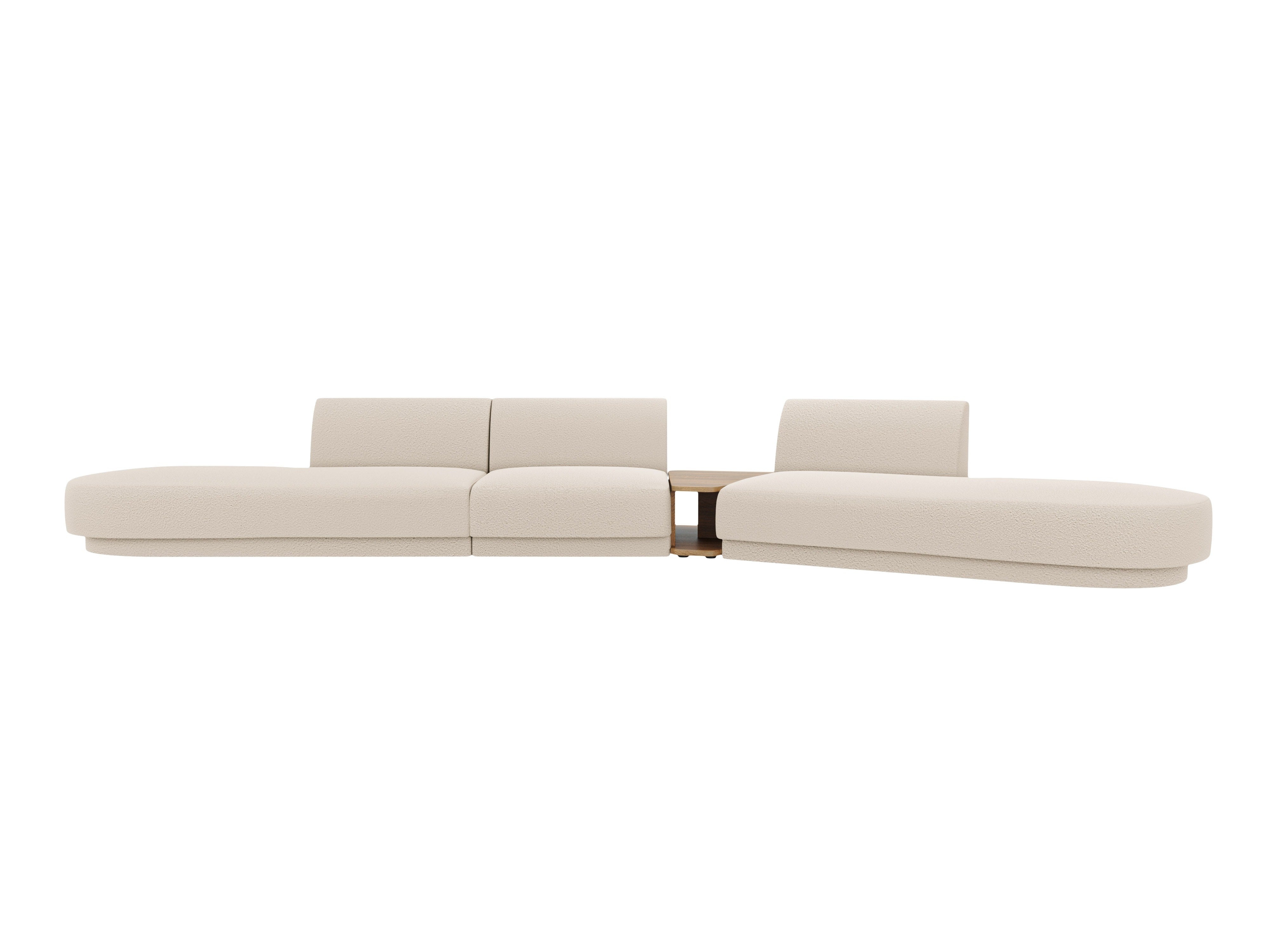 Modularsofa mit Tisch, 5-sitzig, MILEY, beige Boucle