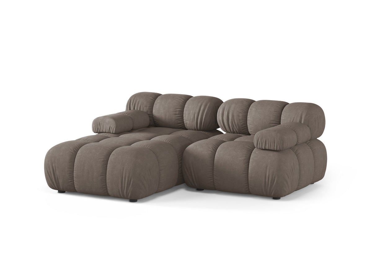 Left-facing 2-seater sofa BELLIS in dark cappuccino