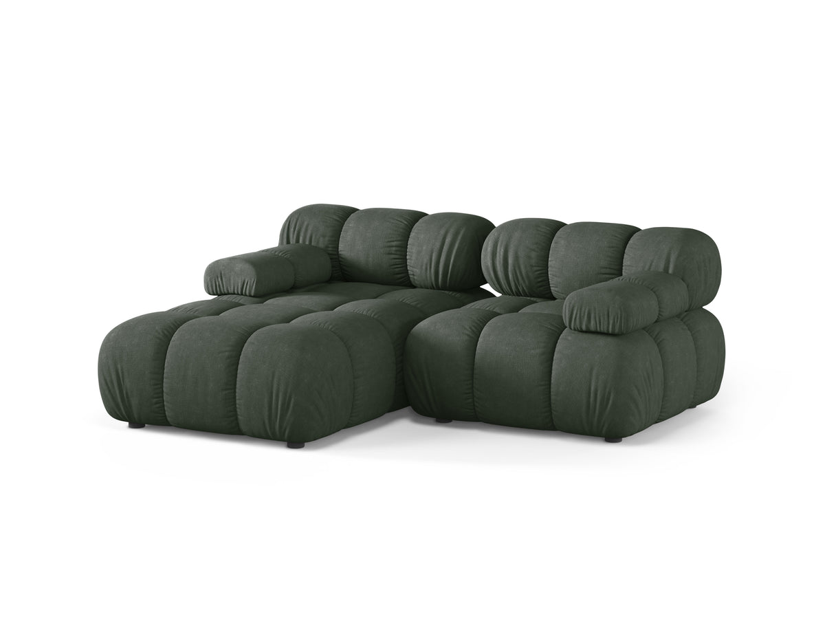 Left-facing 2-seater sofa BELLIS in dark green