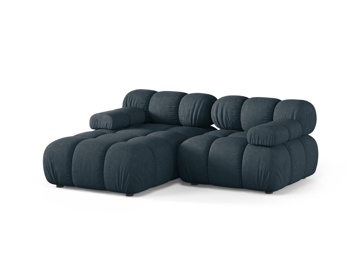 Left-facing 2-seater corner sofa BELLIS in deep petrol.