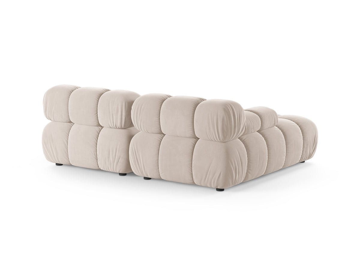 Left-facing 2-seater corner sofa BELLIS in light beige velvet