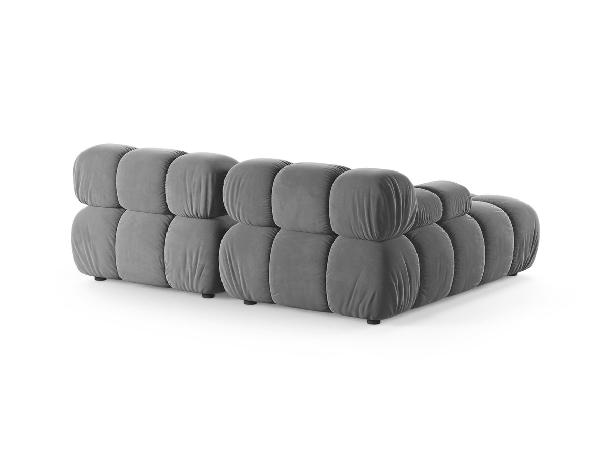 Left-facing 2-seater corner sofa BELLIS in gray velvet