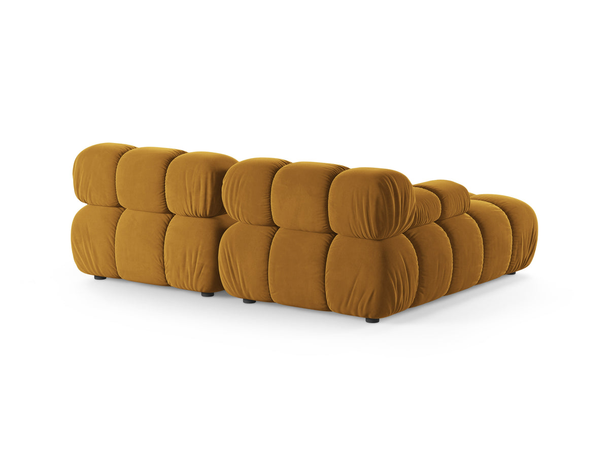 Mustard Velvet Left-Handed 2-Seater Sofa BELLIS