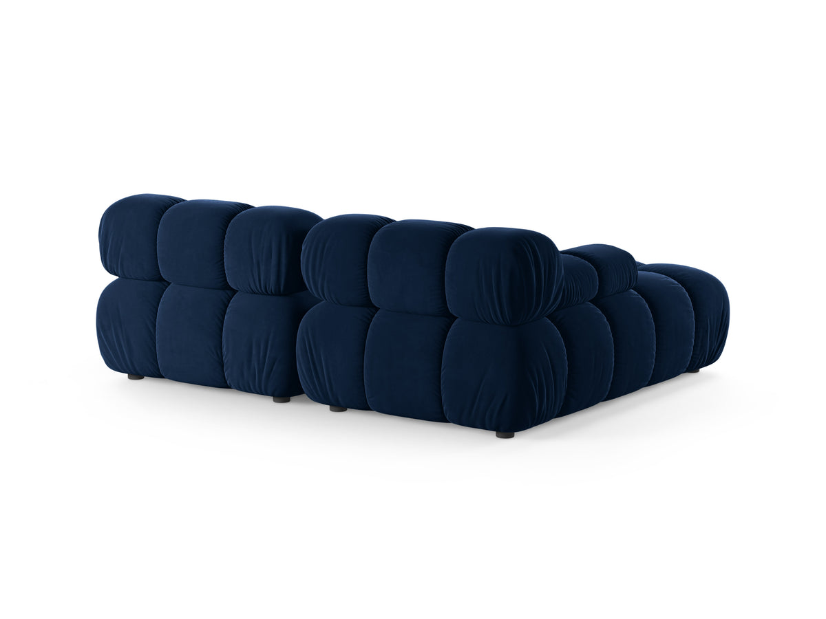 Left-facing velvet 2-seater sofa BELLIS in royal blue