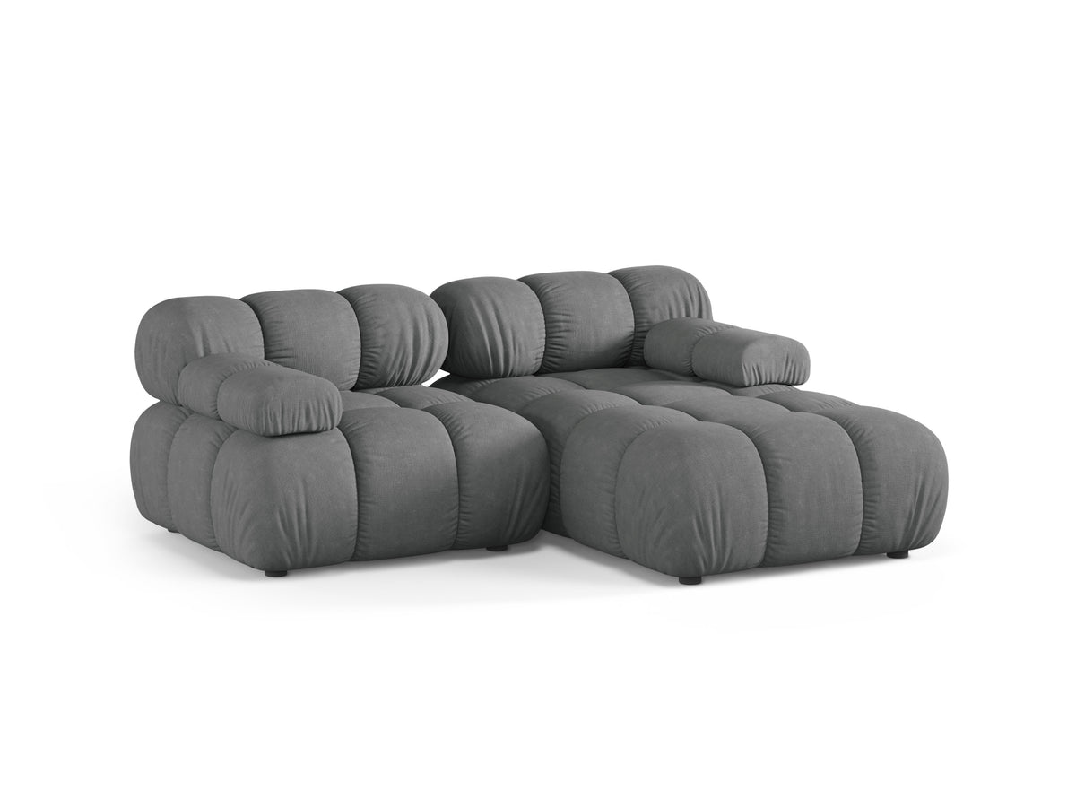 Right-facing 2-seater corner sofa BELLIS in gray