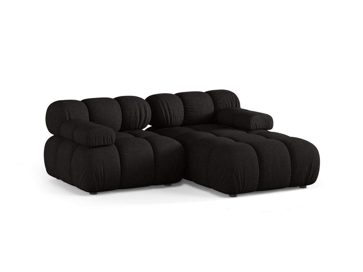 Right-facing 2-seater corner sofa BELLIS in black
