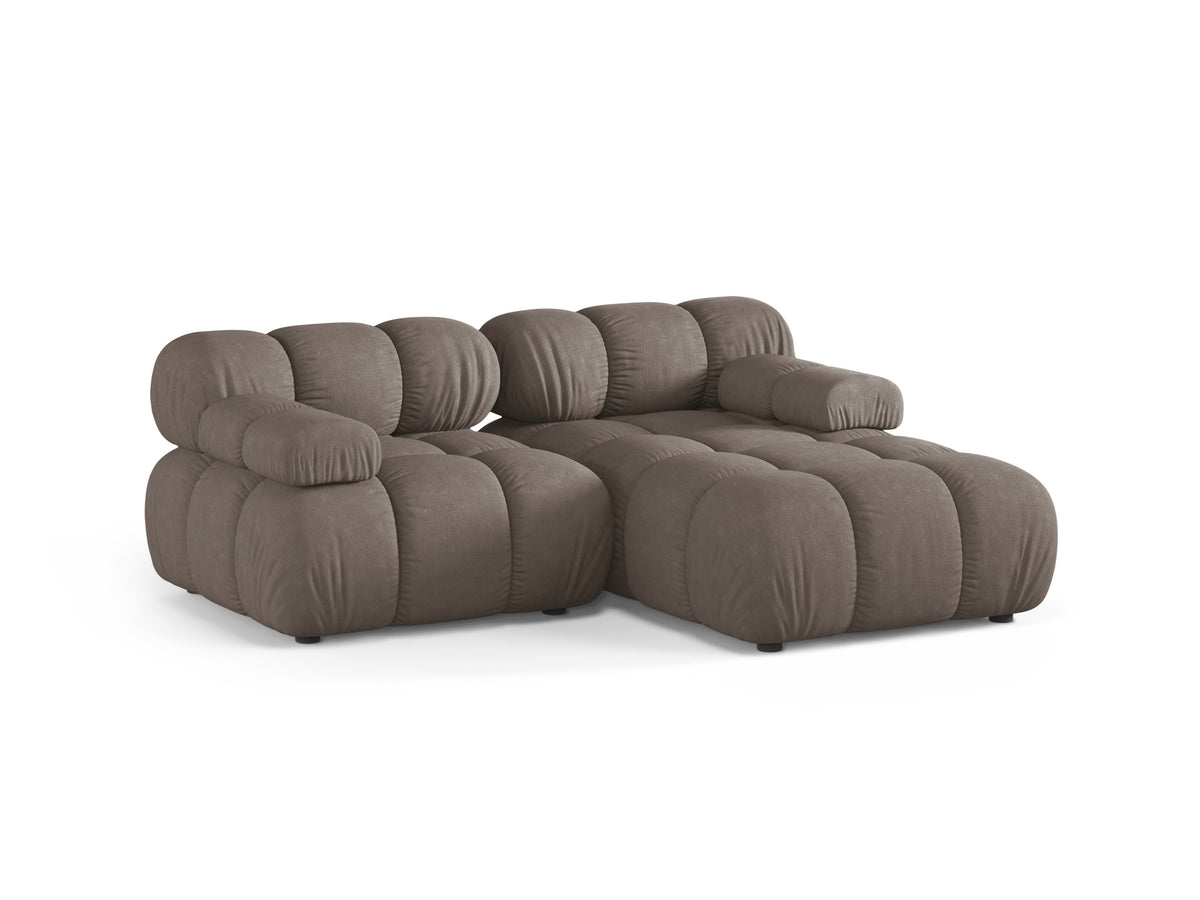 Right-facing 2-seater corner sofa BELLIS in dark cappuccino