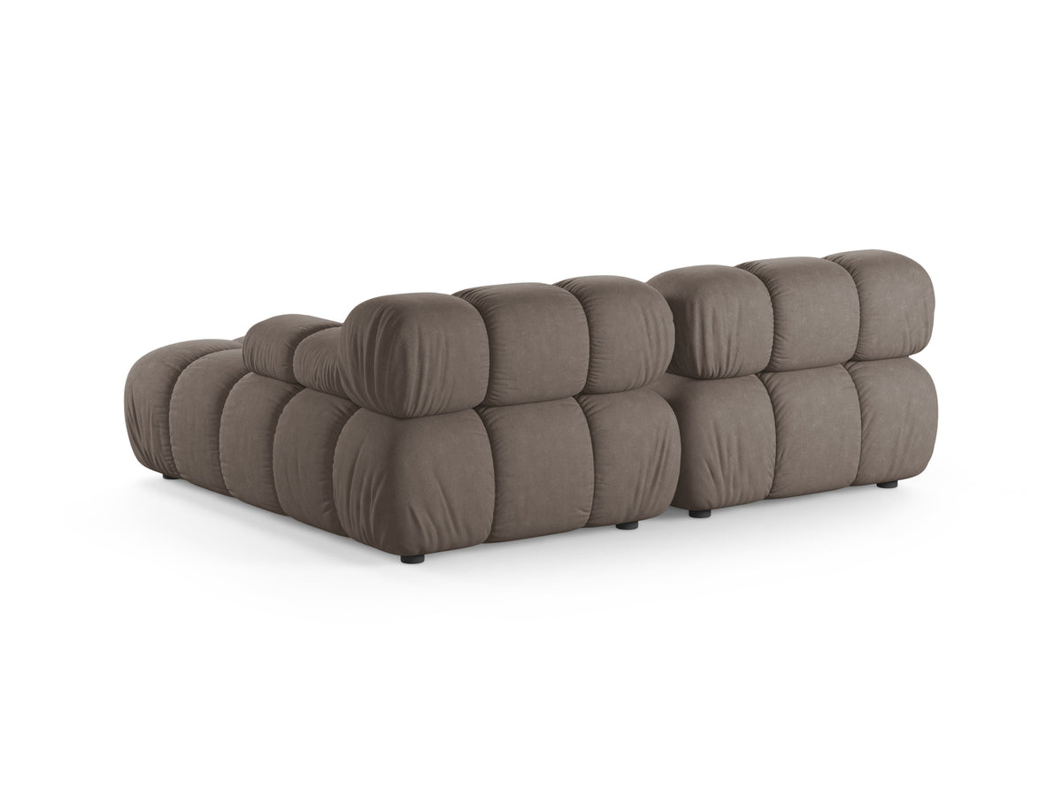 Right-facing 2-seater corner sofa BELLIS in dark cappuccino