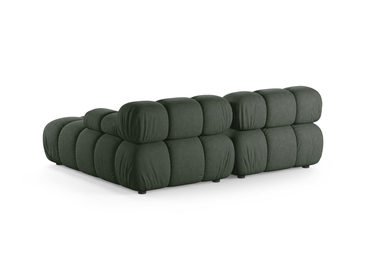 Right-facing 2-seater corner sofa BELLIS in dark green