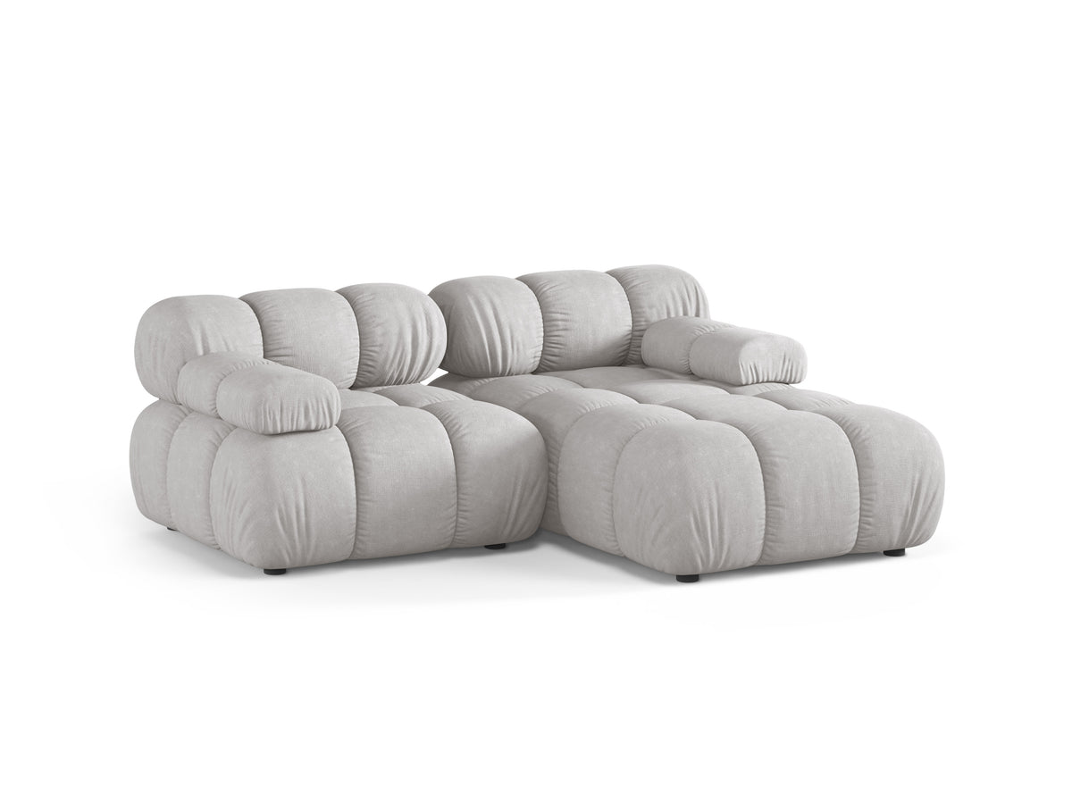 Right-facing 2-seater corner sofa BELLIS in light gray
