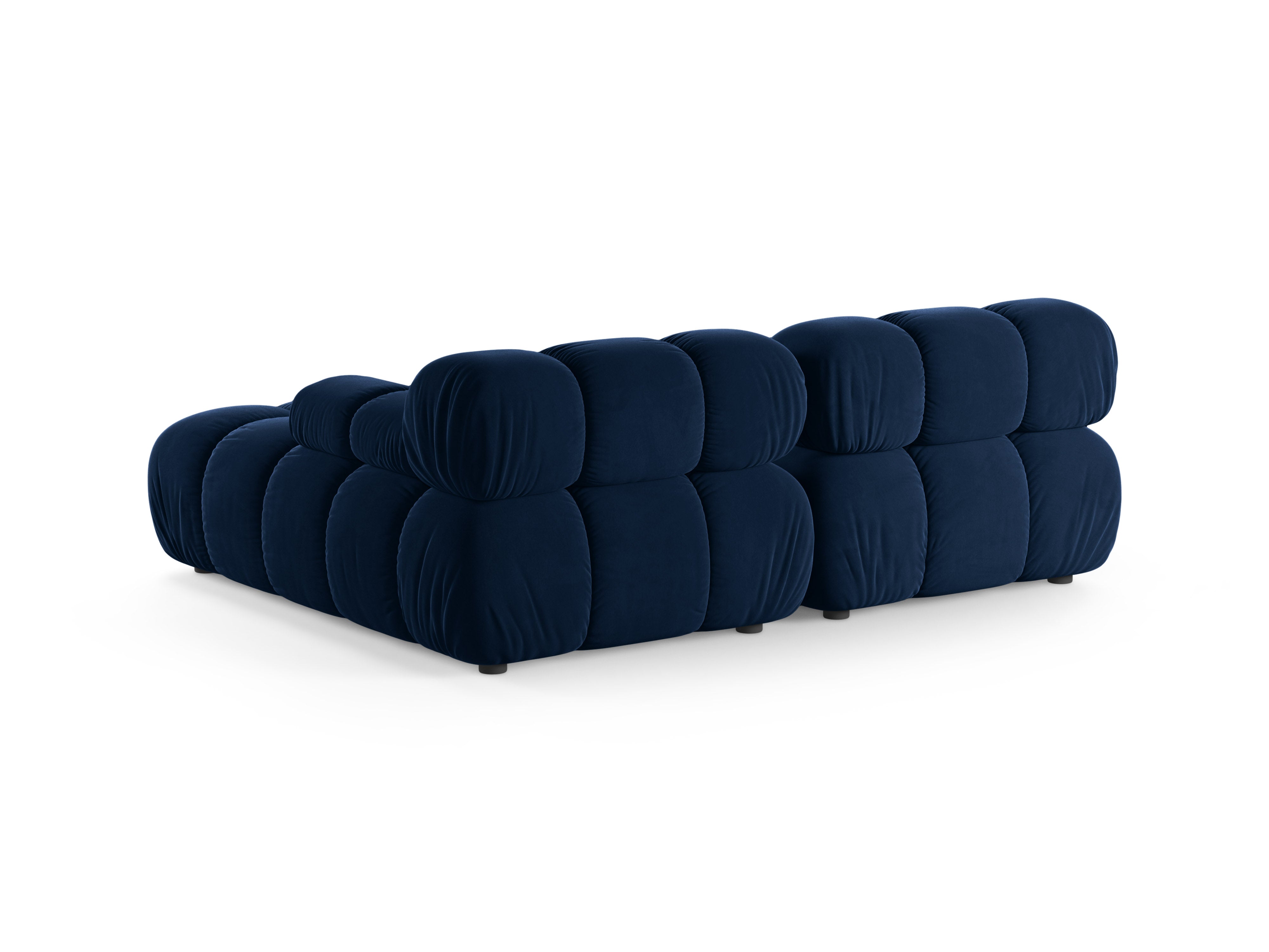 Royal blue velvet 2-seater right-facing sofa BELLIS