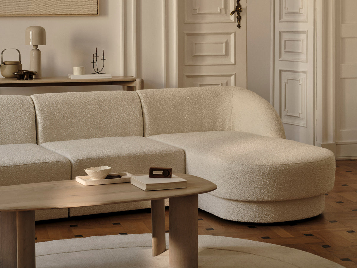 Miley Left-Hand U-Shaped Velvet Sofa for 6 in Chocolate