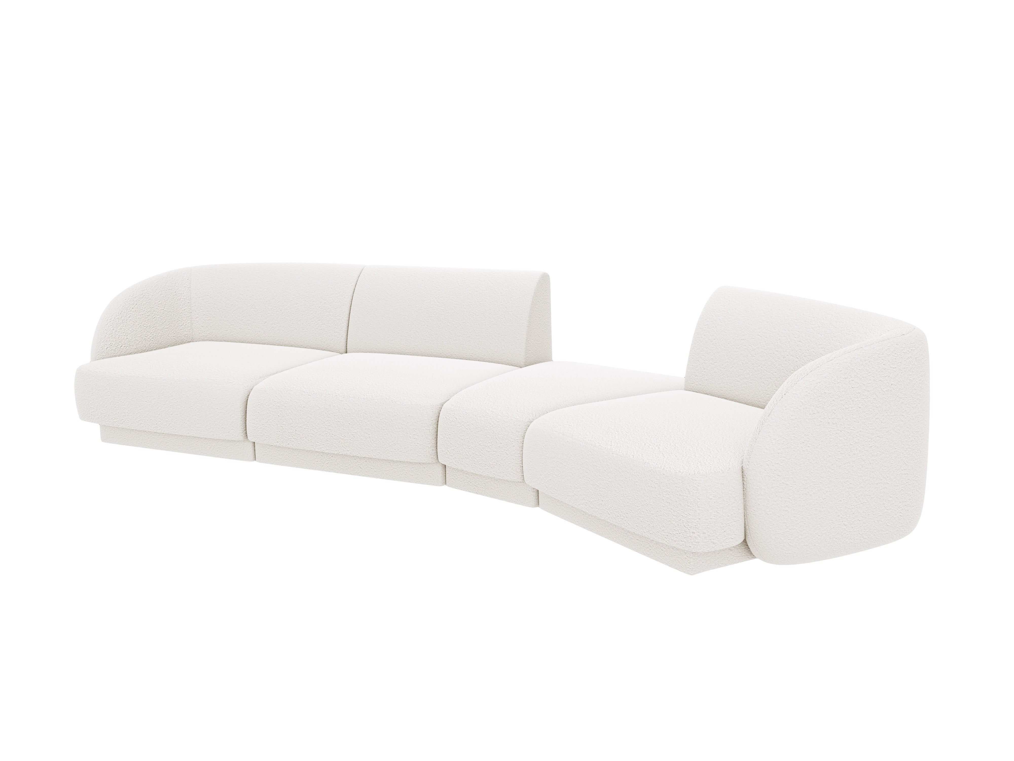 Right-facing modular sofa for 6 people MILEY white boucle
