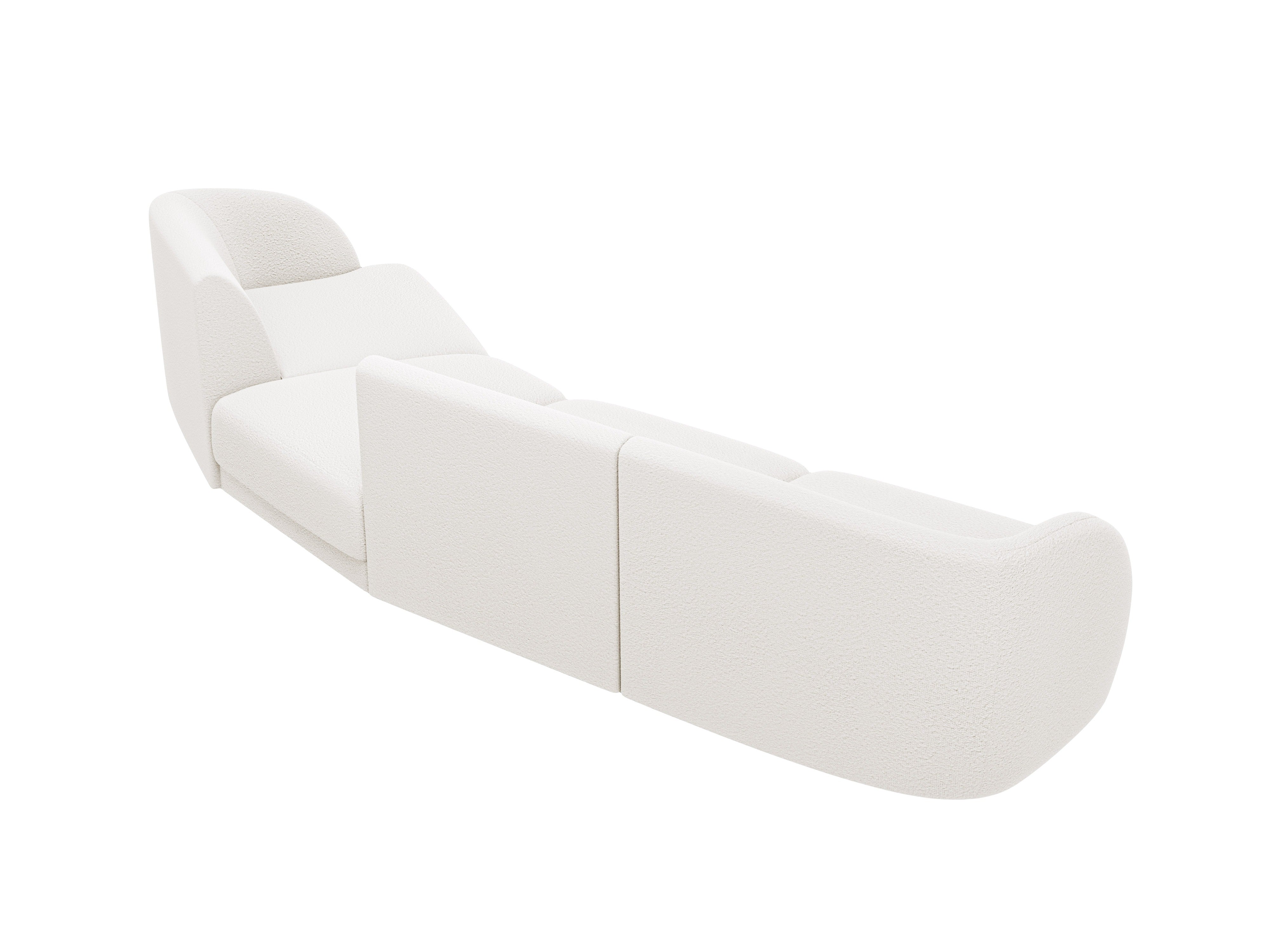 Right-facing modular sofa for 6 people MILEY white boucle