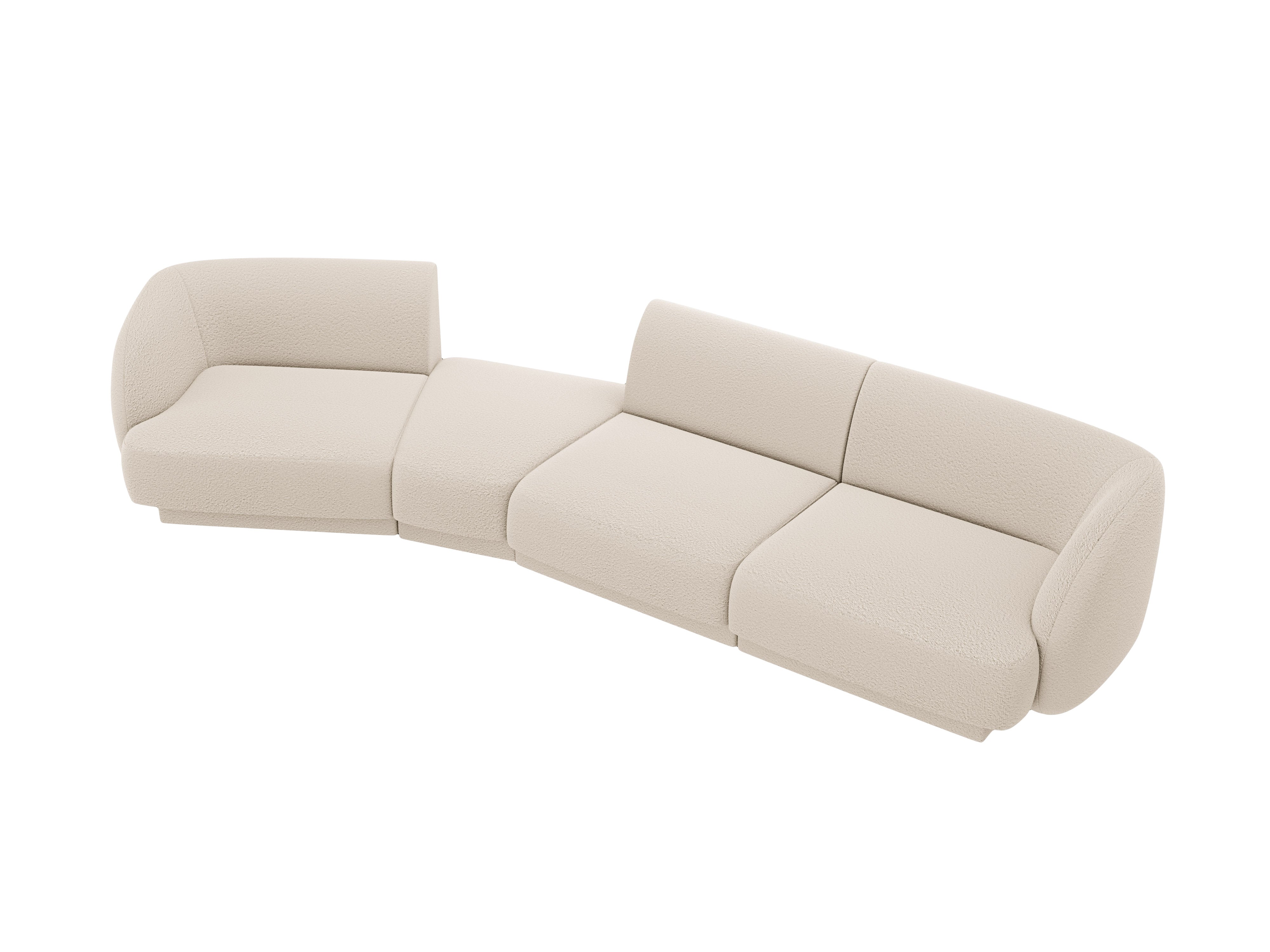 Left-facing modular sofa for 6 people MILEY beige boucle