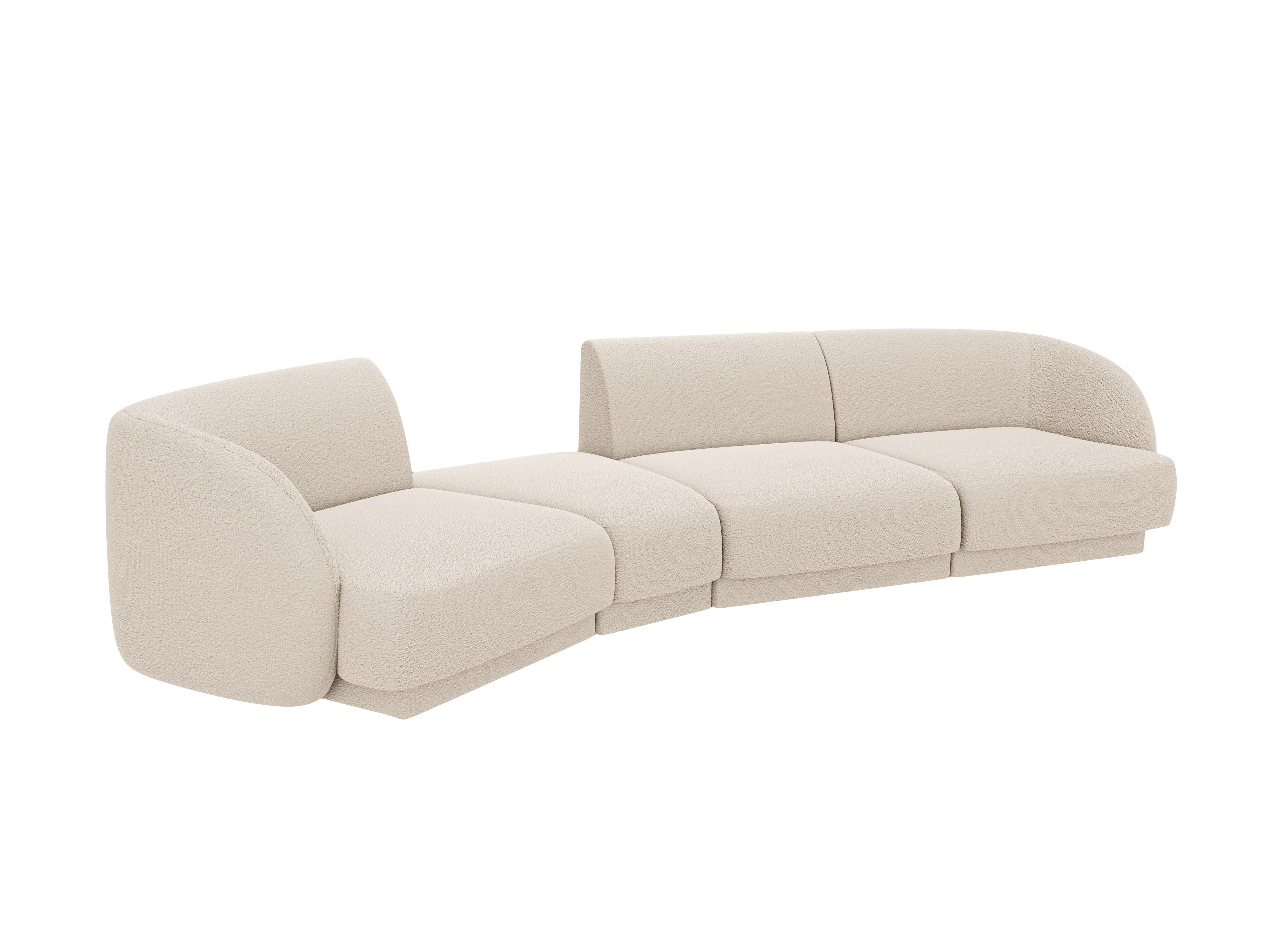 Left-facing modular sofa for 6 people MILEY beige boucle