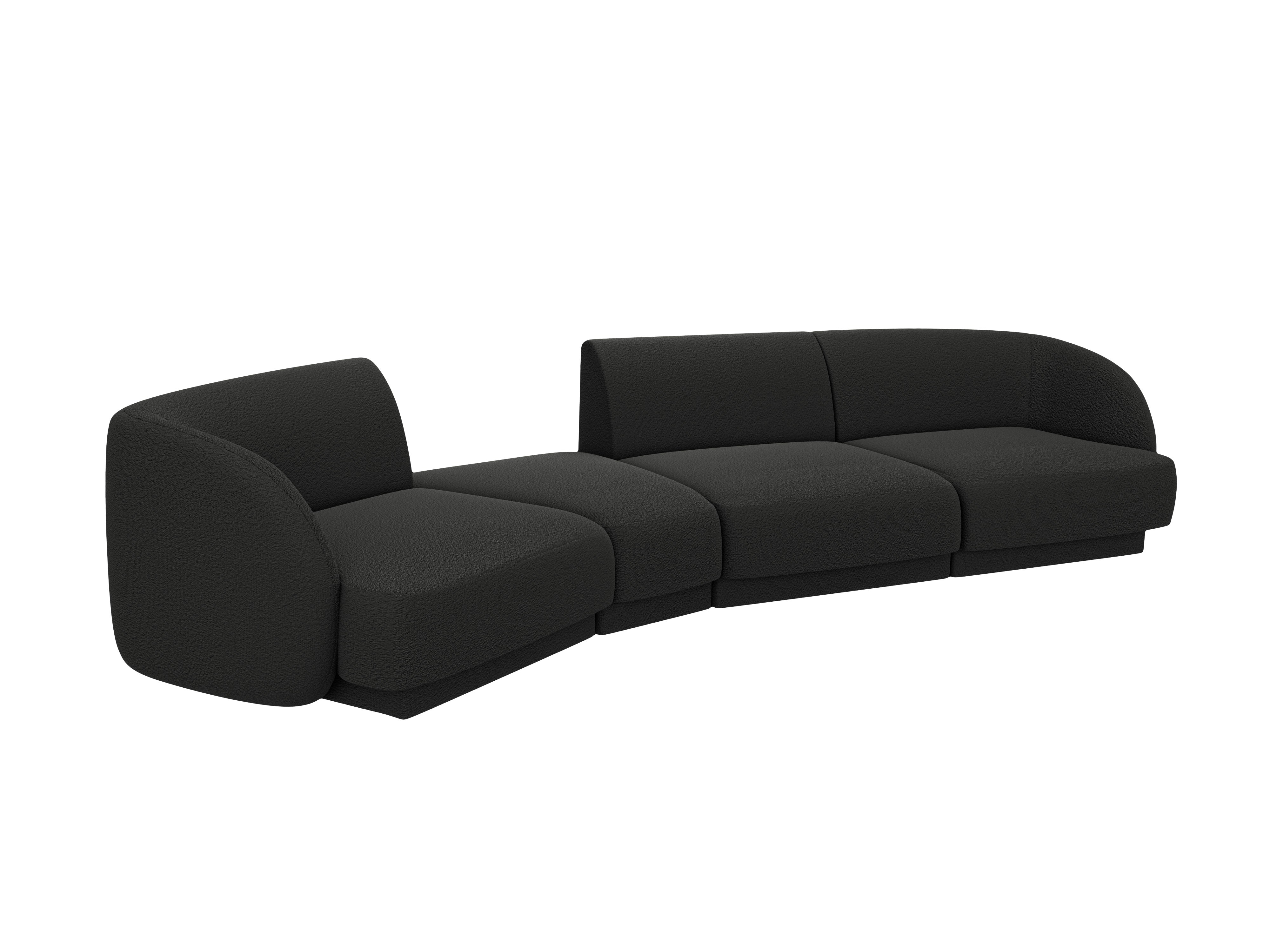 Modulares Sofa linksseitig für 6 Personen MILEY schwarz Boucle