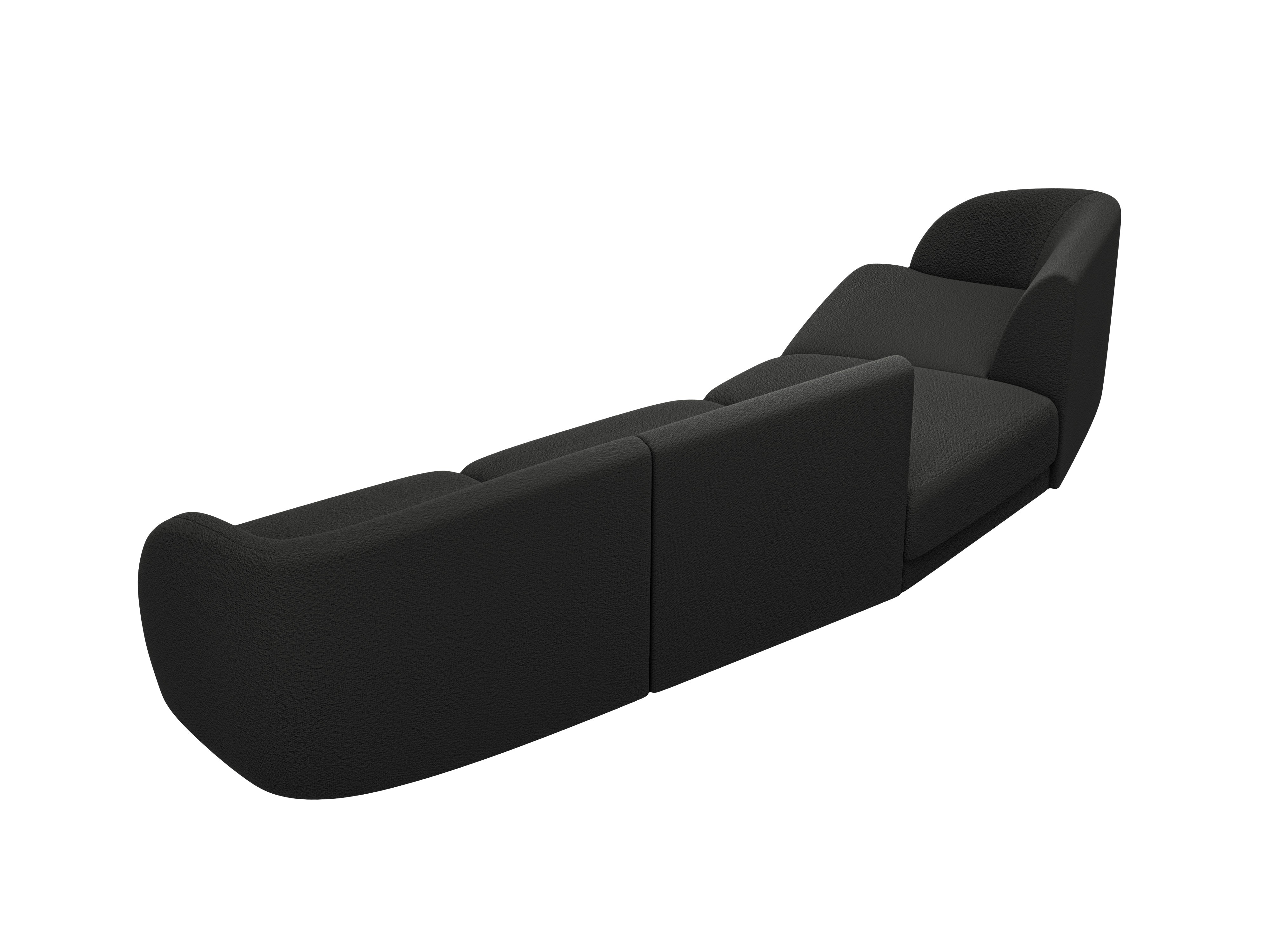 Modulares Sofa linksseitig für 6 Personen MILEY schwarz Boucle