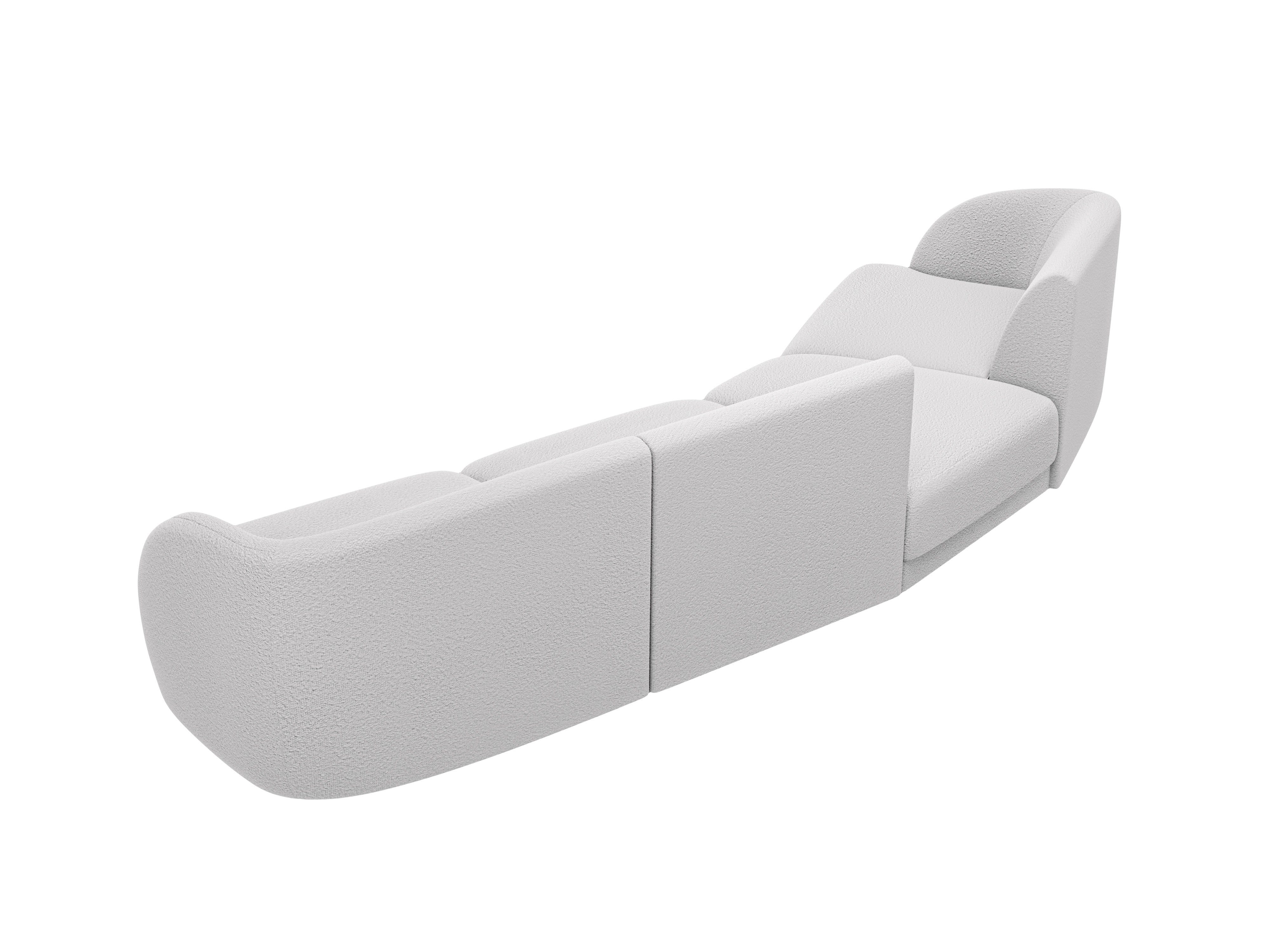 Modulares Sofa linksseitig für 6 Personen MILEY hellgrau Boucle