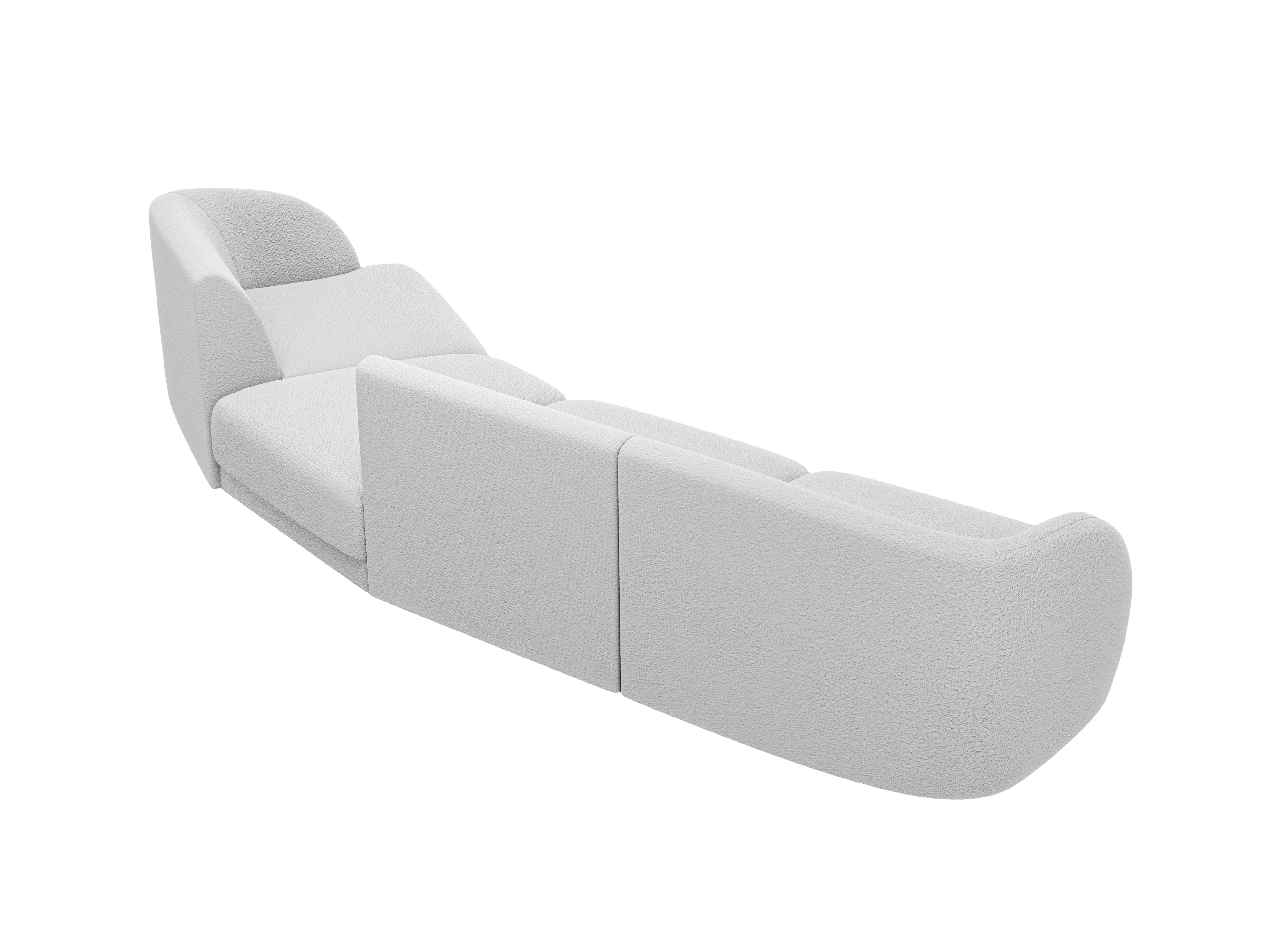 Right-facing modular sofa for 6 people MILEY light gray boucle