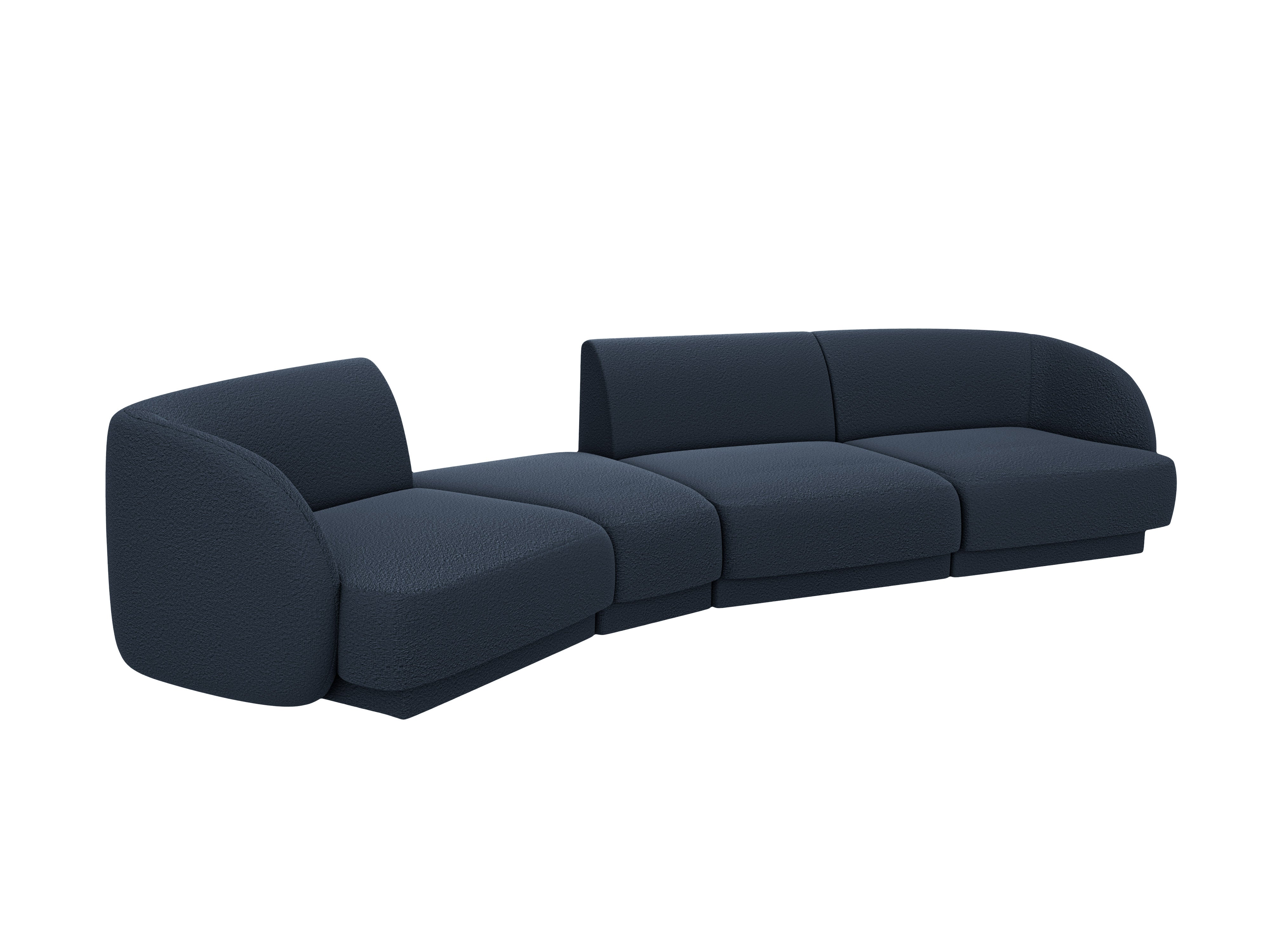 Modulares Sofa linksseitig für 6 Personen MILEY dunkelblau Boucle